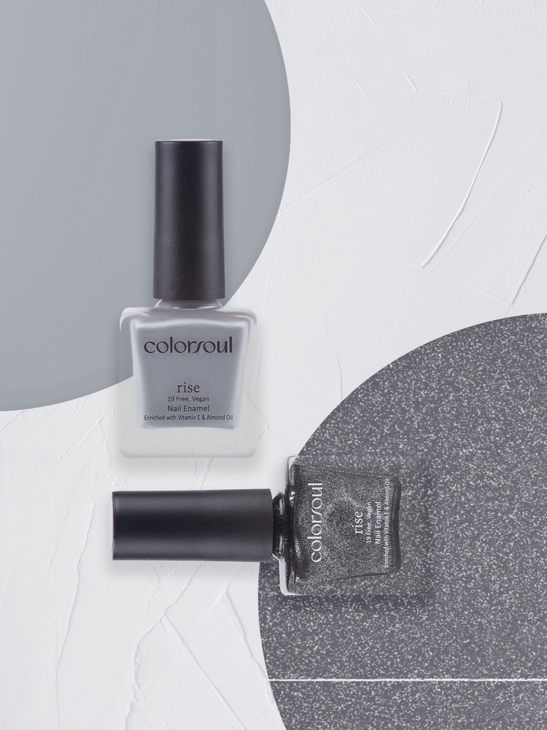 Colorsoul Set Of 2 Rise Nail Enamel - Grey Verve R20 & Galactic Sparkle R22 - 8ml, Metallic
Colorsoul Set Of 2 Rise Nail Enamel - Grey Verve R20 & Galactic Sparkle R22 - 8ml, Metallic