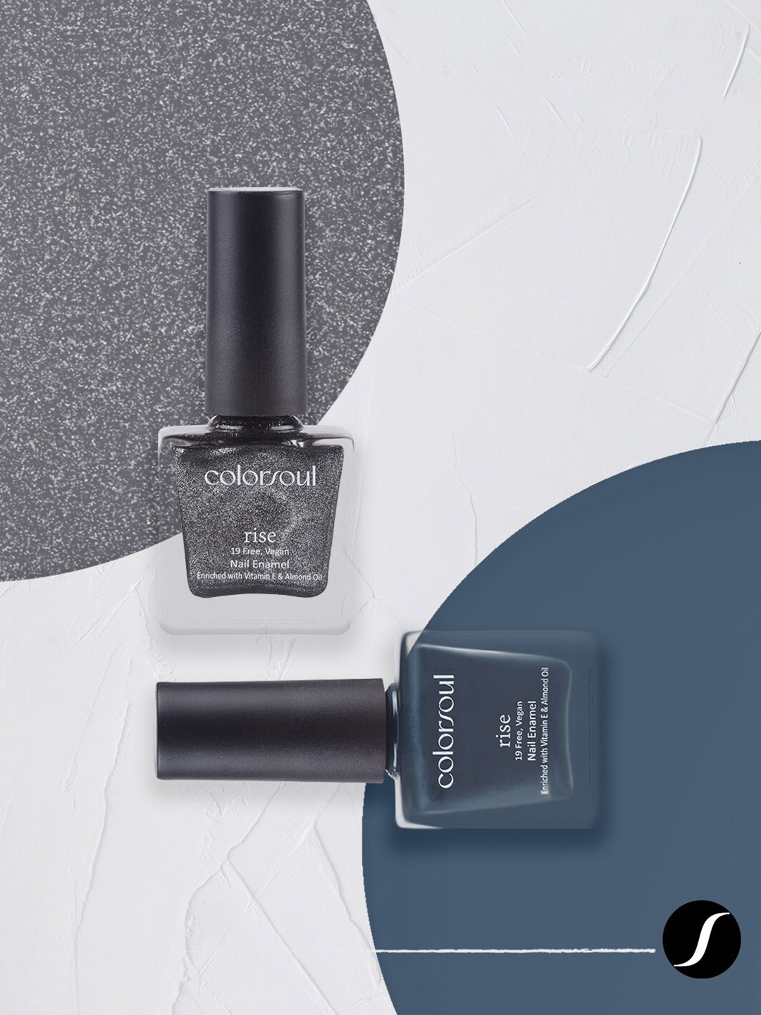 Colorsoul Set Of 2 Rise Nail Enamel Galactic Sparkle R22 & Embersome R21 - 8ml, Silver