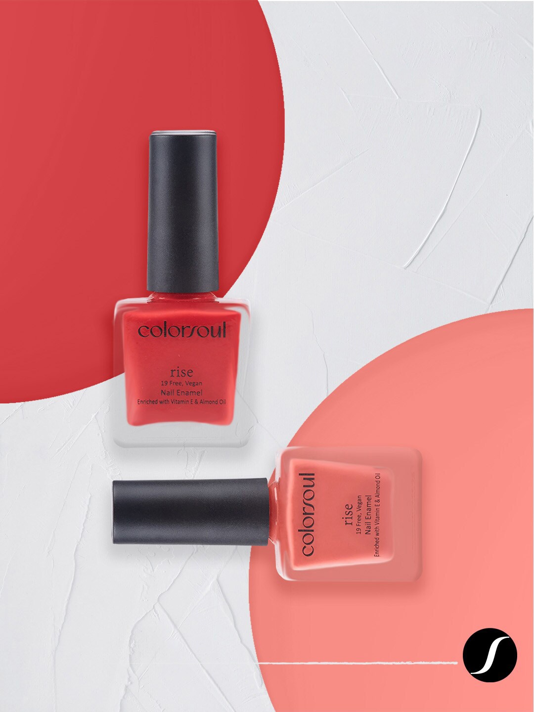 Colorsoul Set Of 2 Rise Nail Enamel - Blush In Peach R04 & Blossom Pink R05 - 8ml