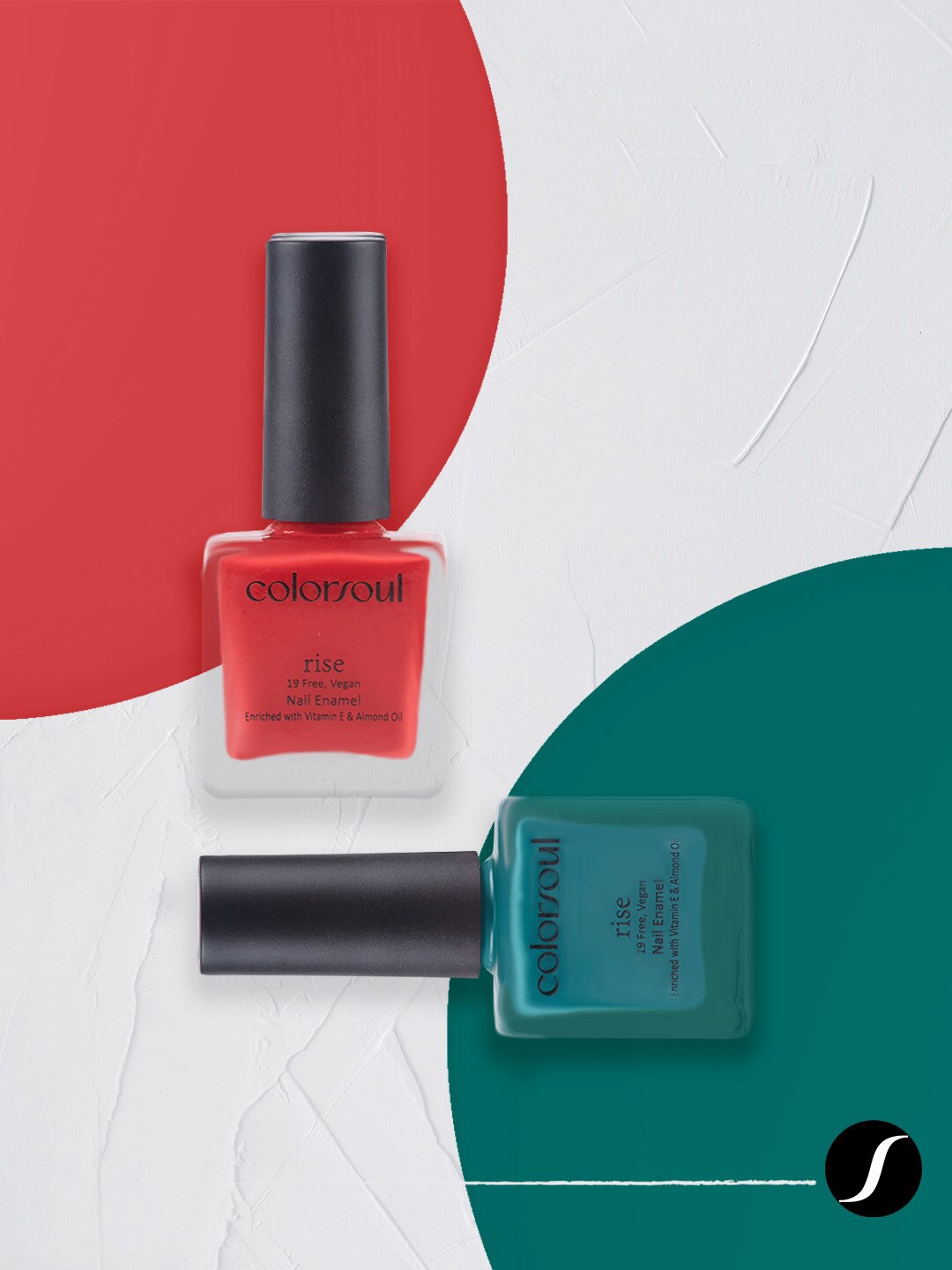 Colorsoul Set Of 2 Rise Nail Enamel - Blossom Pink R05 & Teal Evoke R17 - 8ml