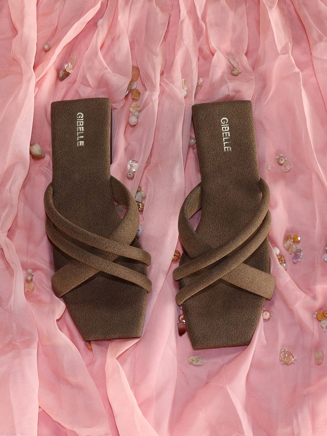 Gibelle Women Brown Open Toe Flats
