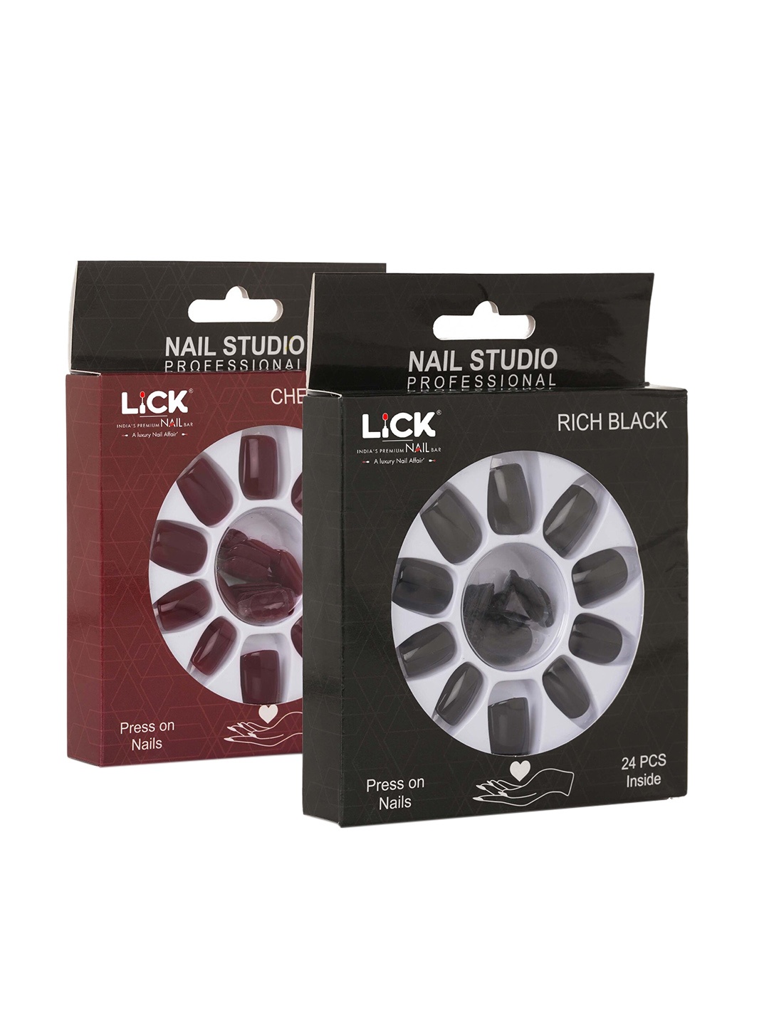 LICK Set Of 2 Reusable Fake Acrylic Press On Nail Extensions With Quick Dry Nail Glue, Black
LICK Set Of 2 Reusable Fake Acrylic Press On Nail Extensions With Quick Dry Nail Glue, Black