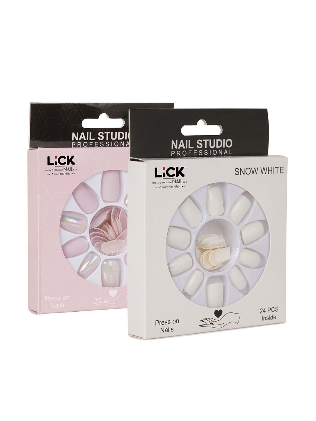 LICK Set Of 2 False Fake Reusable Acrylic Press on Nails With Quick Dry Nail Glue, White
LICK Set Of 2 False Fake Reusable Acrylic Press on Nails With Quick Dry Nail Glue, White