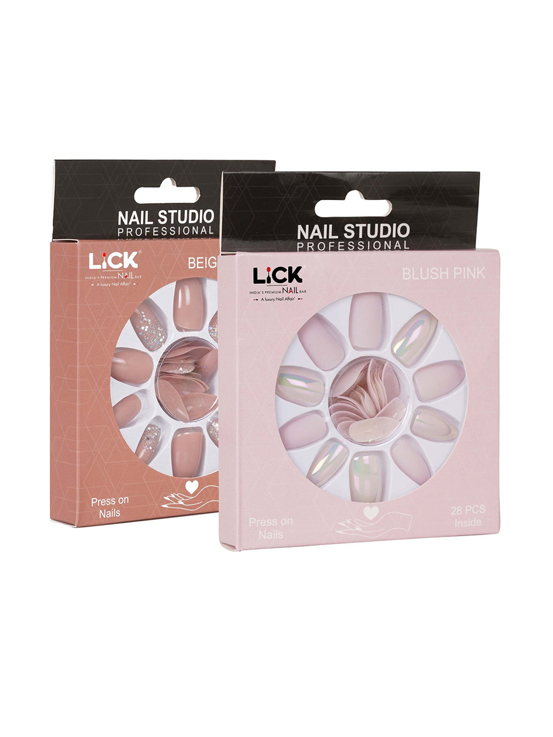 LICK Set Of 2 Reusable Artificial Fake Acrylic Press on Nails With Quick Dry Nail Glue, Beige
LICK Set Of 2 Reusable Artificial Fake Acrylic Press on Nails With Quick Dry Nail Glue, Beige