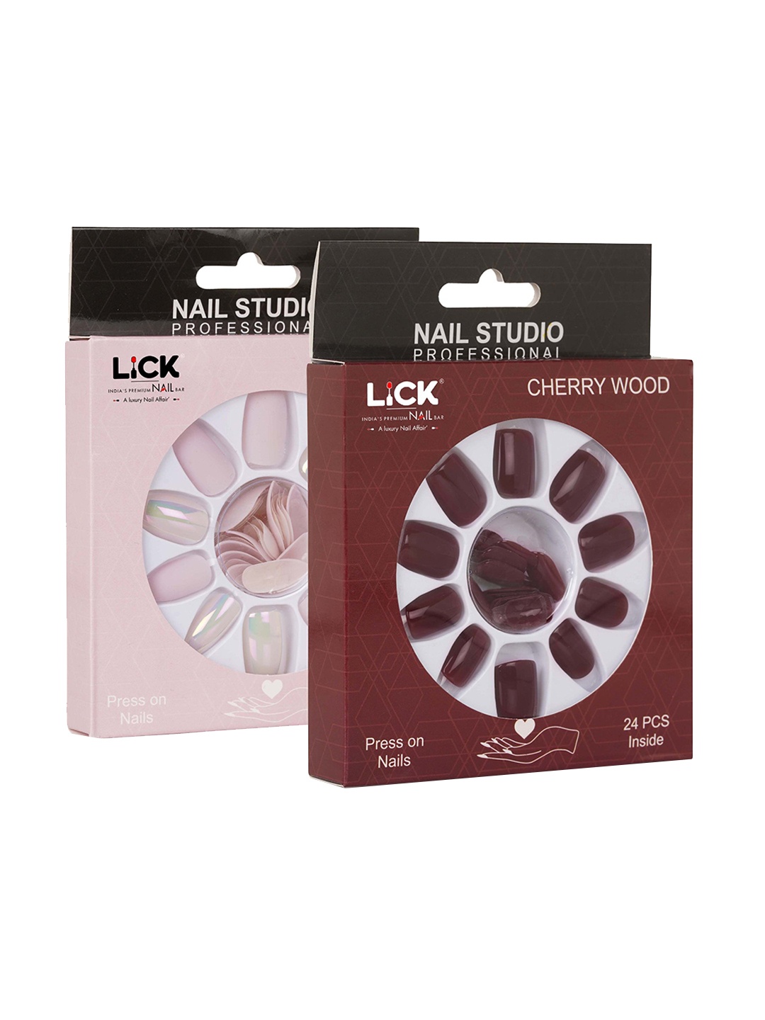 LICK Set Of 2 False Fake Reusable Acrylic Press on Nails With Quick Dry Nail Glue, Pink
LICK Set Of 2 False Fake Reusable Acrylic Press on Nails With Quick Dry Nail Glue, Pink
