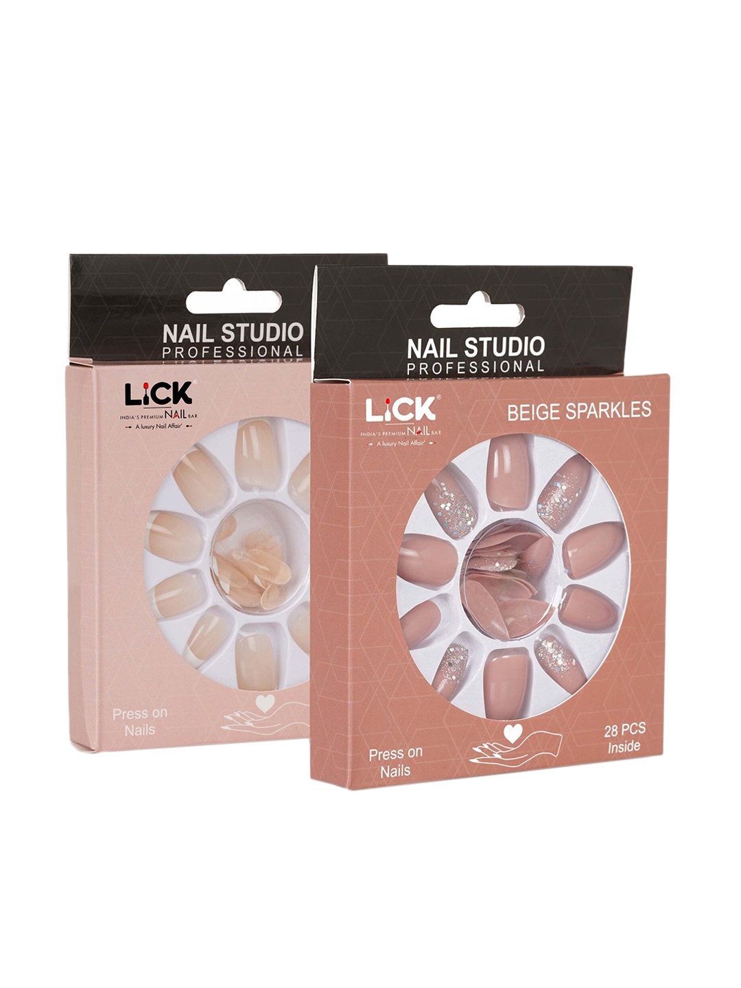 LICK Set Of 2 False Fake Reusable Acrylic Press on Nails With Quick Dry Nail Glue - Beige Sparkles, Ivory
LICK Set Of 2 False Fake Reusable Acrylic Press on Nails With Quick Dry Nail Glue - Beige Sparkles, Ivory