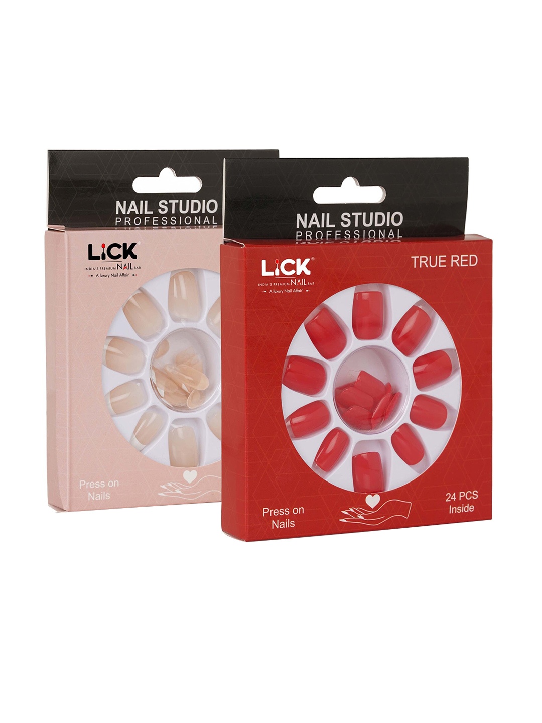 LICK Set Of 2 False/Fake Reusable Acrylic Press on Nails With Quick Dry Nail Glue, Beige
LICK Set Of 2 False/Fake Reusable Acrylic Press on Nails With Quick Dry Nail Glue, Beige