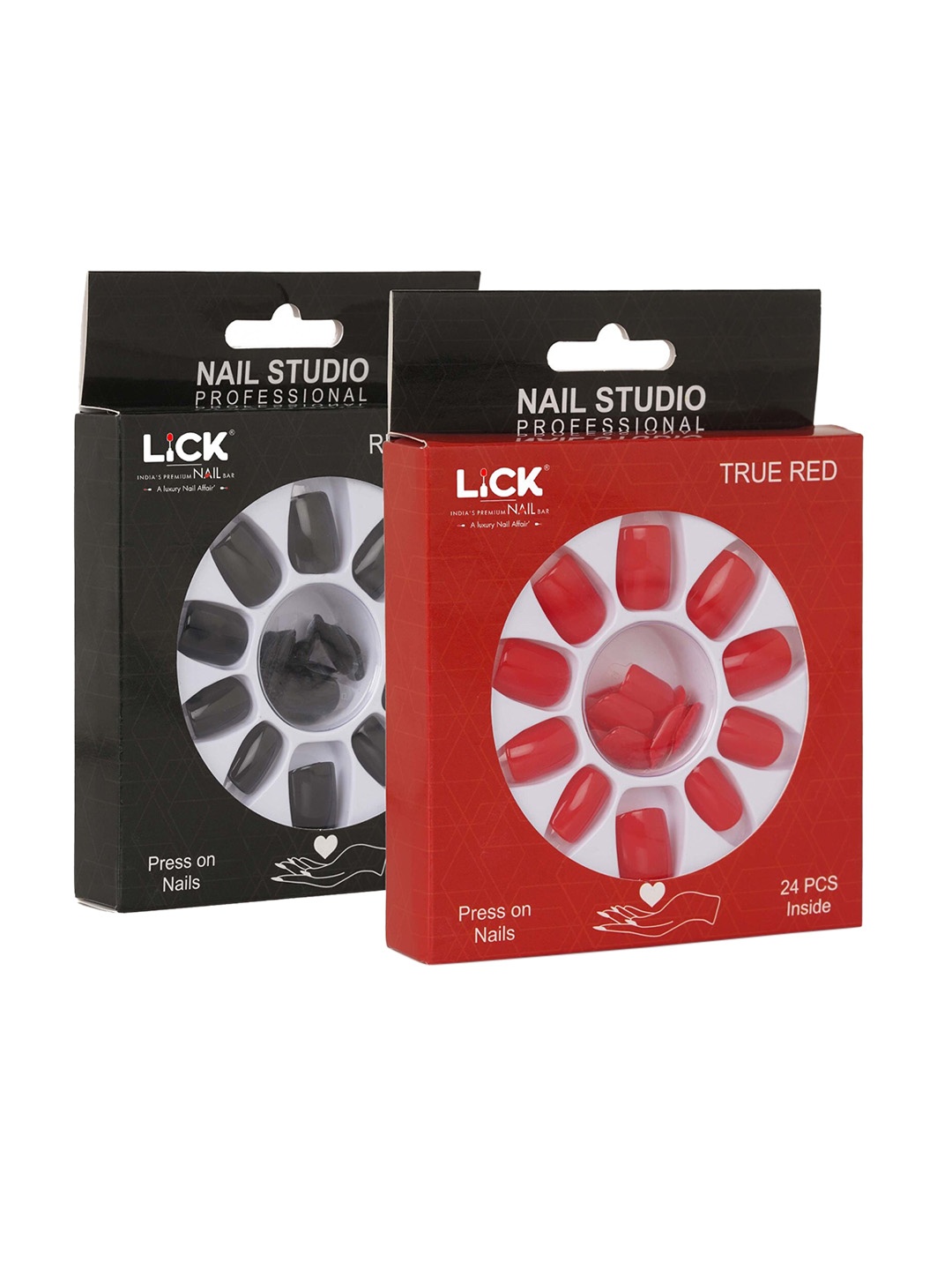 LICK Combo Of 2 Reusable False Acrylic Press On Nails With Quick Dry Nail Glue- 24, 24, Red
LICK Combo Of 2 Reusable False Acrylic Press On Nails With Quick Dry Nail Glue- 24, 24, Red