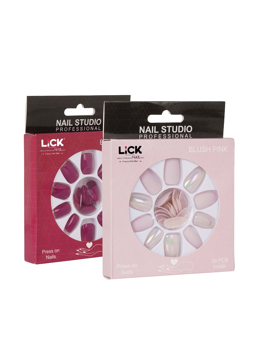 LICK Combo Of 2 Reusable Artificial False Acrylic Press on Nails With Quick Dry Nail Glue - 24, 28, Pink
LICK Combo Of 2 Reusable Artificial False Acrylic Press on Nails With Quick Dry Nail Glue - 24, 28, Pink