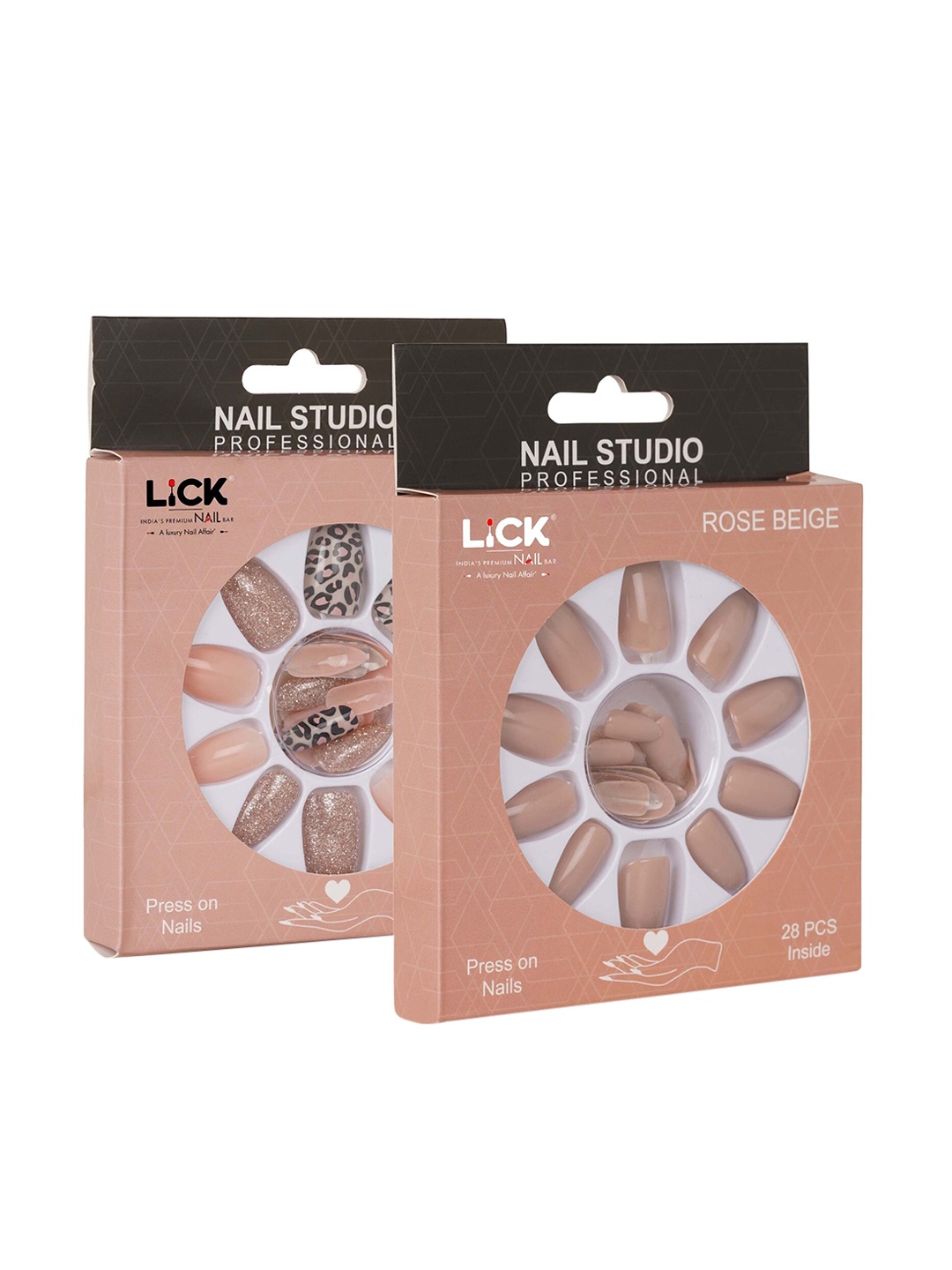 LICK Combo Of 2 Fake Reusable Acrylic Press On Nails Extension With Quick Dry Nail Glue- 28, 28, Beige
LICK Combo Of 2 Fake Reusable Acrylic Press On Nails Extension With Quick Dry Nail Glue- 28, 28, Beige