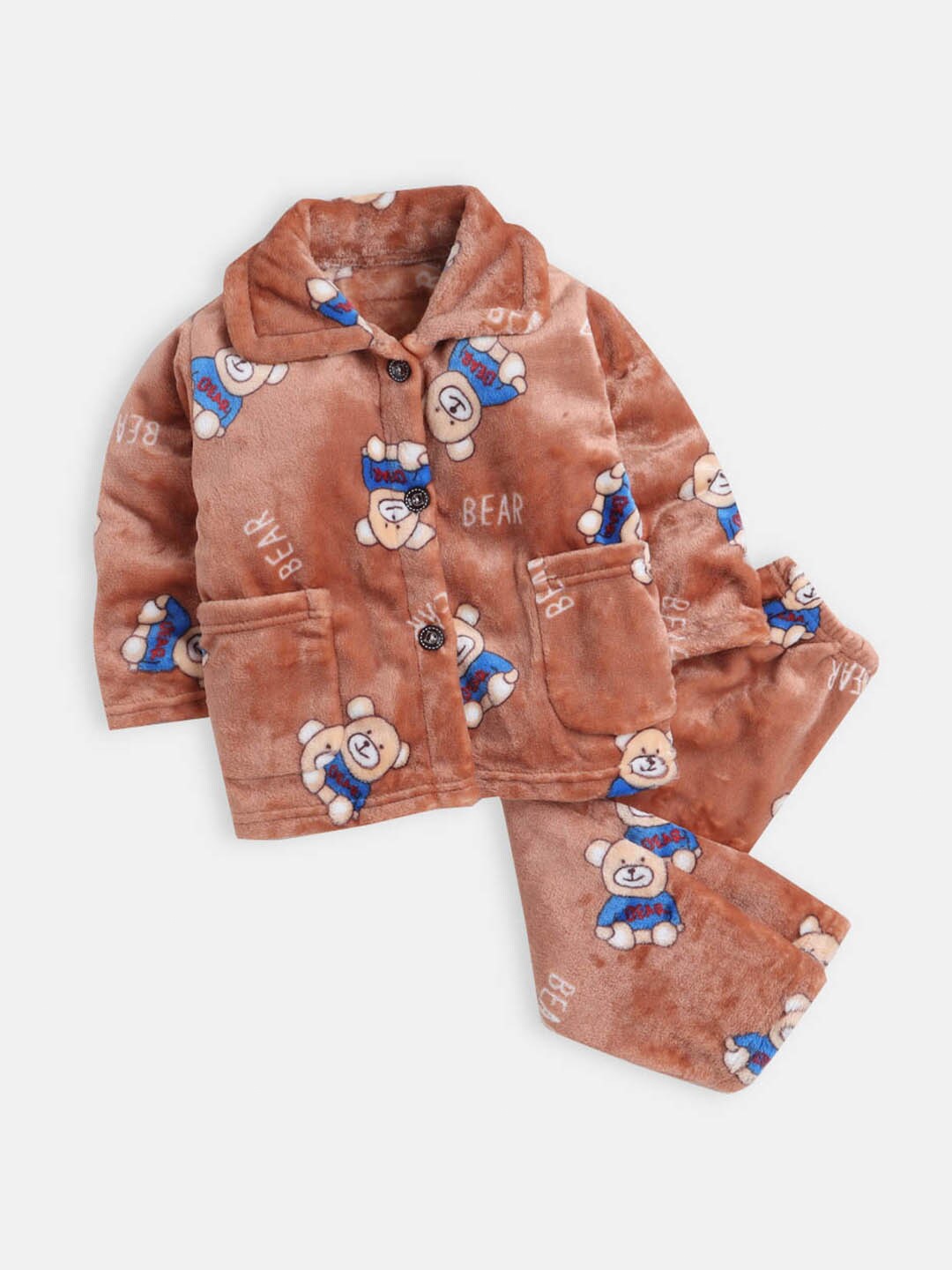 Hopscotch Boys Brown & Blue Printed Top with Pyjamas