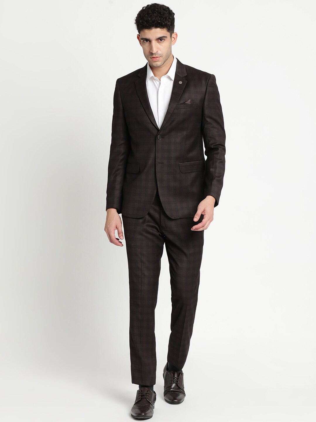 Turtle Men 2 Piece Brown Self Design Pure Cotton Slim-Fit Single-Breasted Formal Suit
Turtle Men 2 Piece Brown Self Design Pure Cotton Slim-Fit Single-Breasted Formal Suit