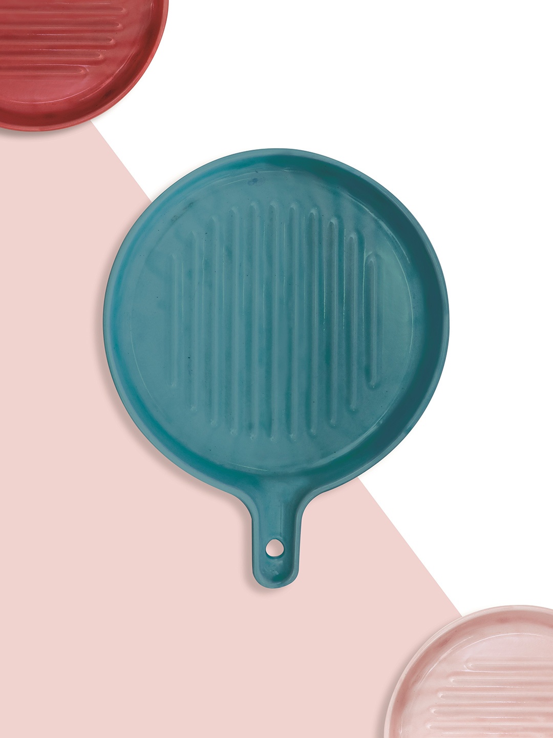 CLAY CRAFT Blue Dishwasher & Microwave Safe Geometric Textured Ceramic Round Grill Plate
CLAY CRAFT Blue Dishwasher & Microwave Safe Geometric Textured Ceramic Round Grill Plate