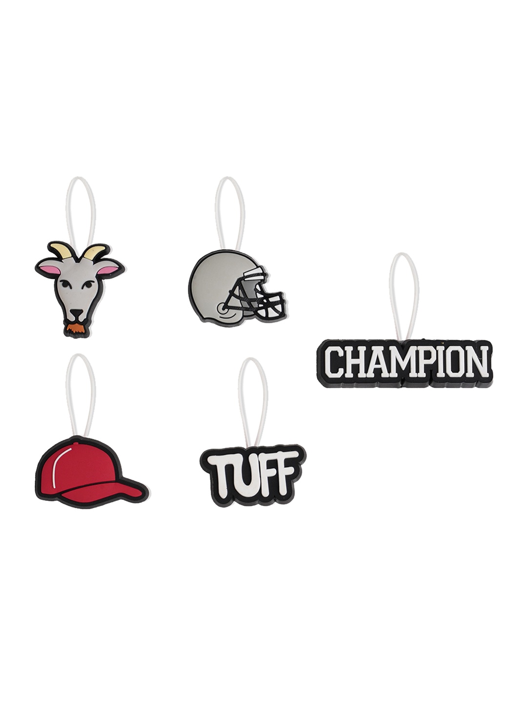 Crocs Pack Of 5 Champion Jibbitz Shoe Charms, Grey