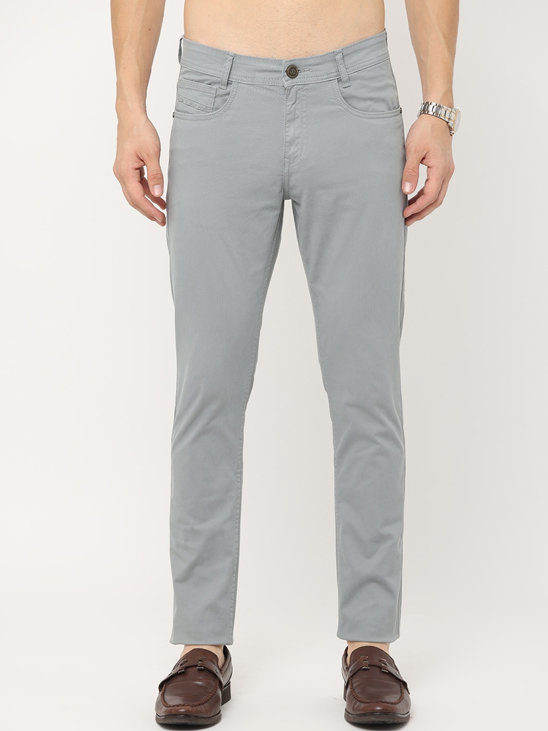 Jean Cafe Men Grey Jean Slim Fit Cotton Jeans