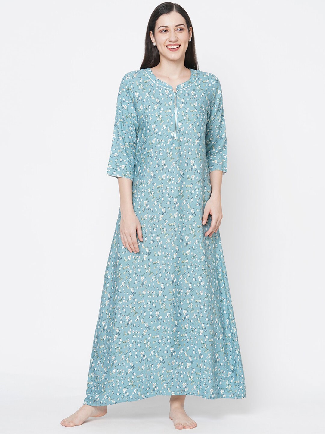SDL by Sweet Dreams Grey Printed Maxi Nightdress