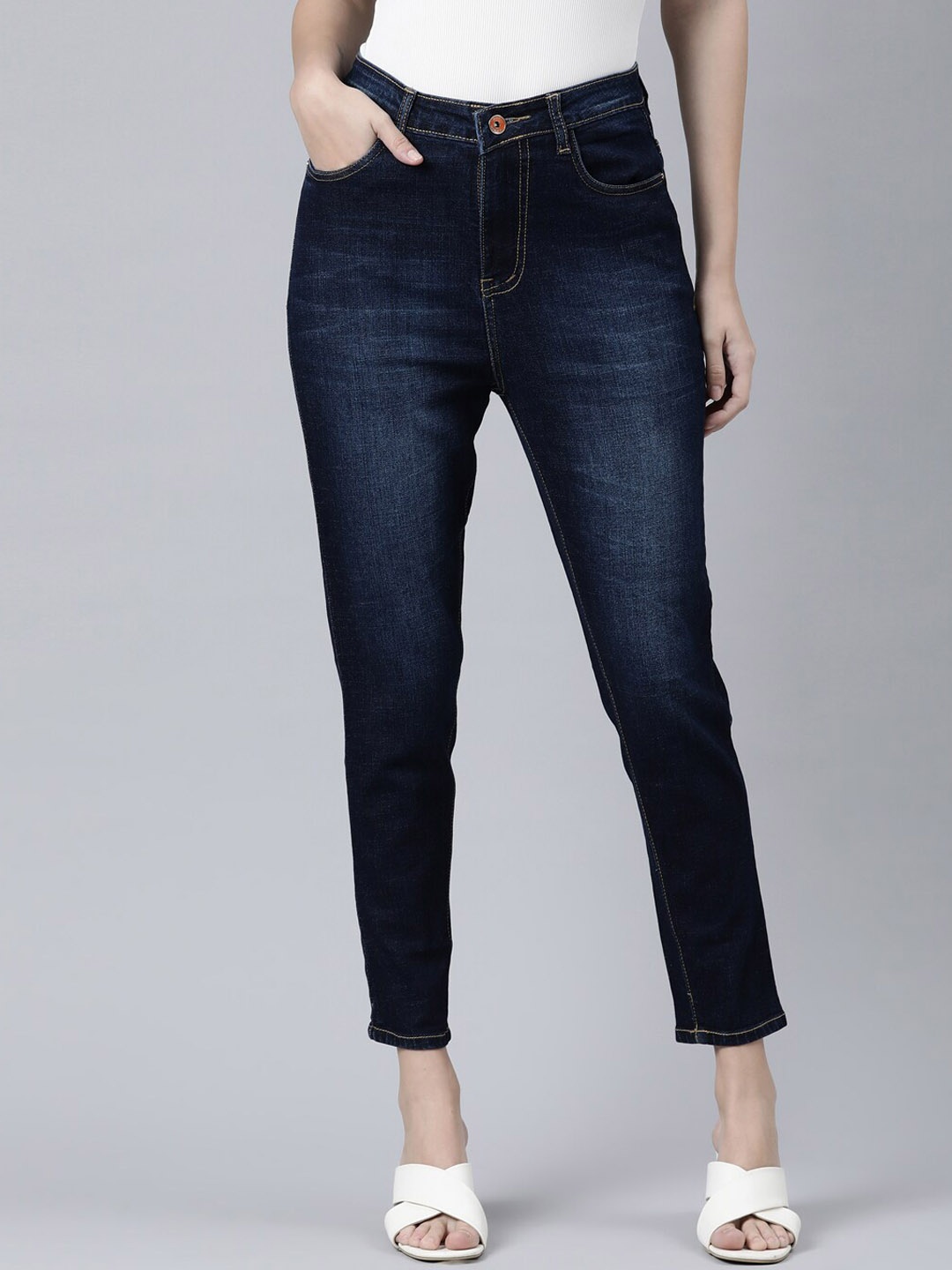 ZHEIA Women Blue Light Fade Skinny Fit Jeans