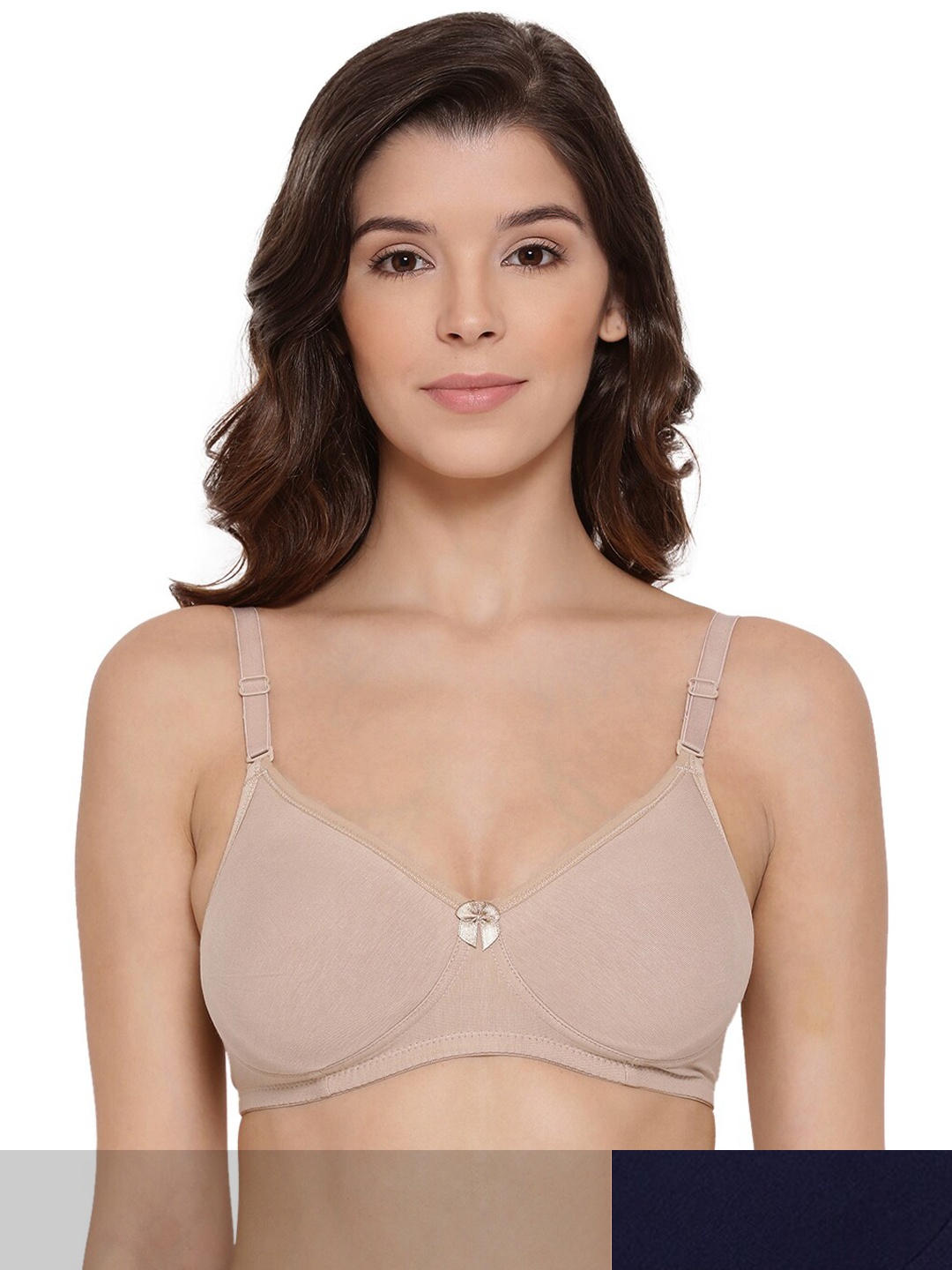 LYRA Pack Of 2 Combed Cotton Wirefree Secret Support Bra with Detachable Strap, Navy blue
LYRA Pack Of 2 Combed Cotton Wirefree Secret Support Bra with Detachable Strap, Navy blue