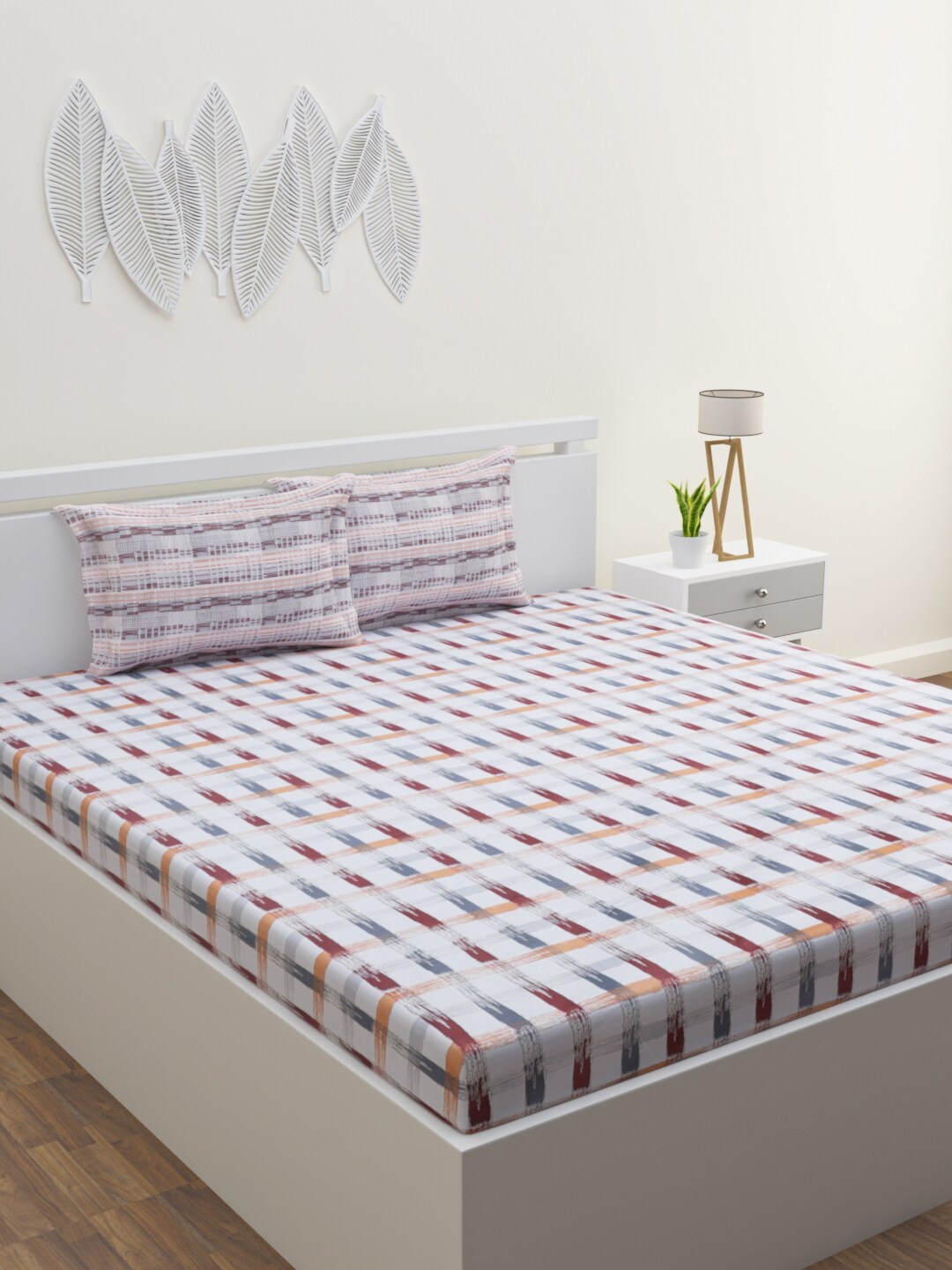 HOME AFFAIRS White & Grey Geometric 144 TC Pure Cotton Queen Bedsheet with 2 Pillow Covers
HOME AFFAIRS White & Grey Geometric 144 TC Pure Cotton Queen Bedsheet with 2 Pillow Covers