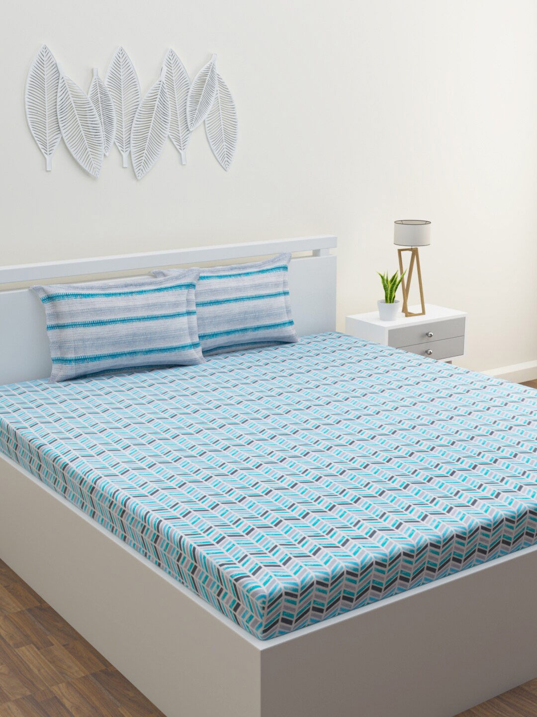 HOME AFFAIRS Blue & White Striped 144 TC Pure Cotton Queen Bedsheet with 2 Pillow Covers
HOME AFFAIRS Blue & White Striped 144 TC Pure Cotton Queen Bedsheet with 2 Pillow Covers