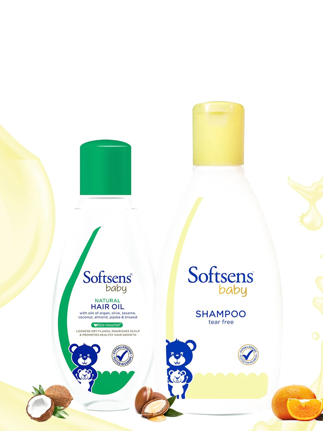 Softsens Baby Hair Care Duo - Natural Hair Oil 100 ml + Tear Free Shampoo 200 ml, White
Softsens Baby Hair Care Duo - Natural Hair Oil 100 ml + Tear Free Shampoo 200 ml, White