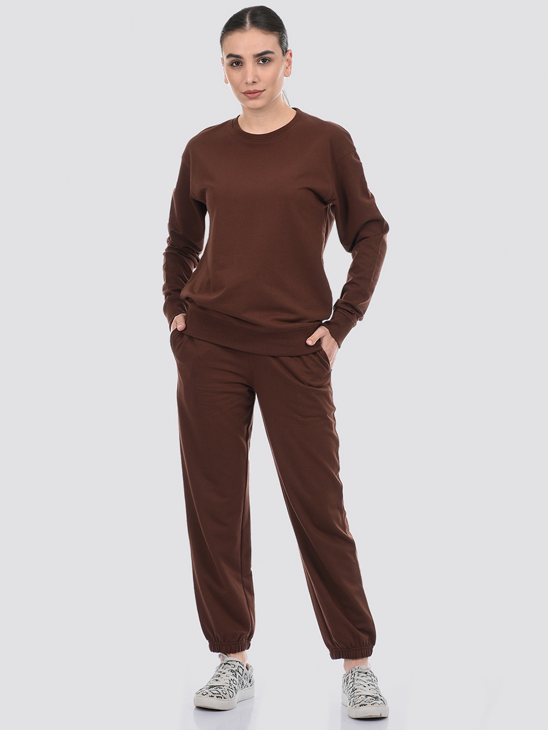 ONEWAY Women Brown Solid Tracksuits