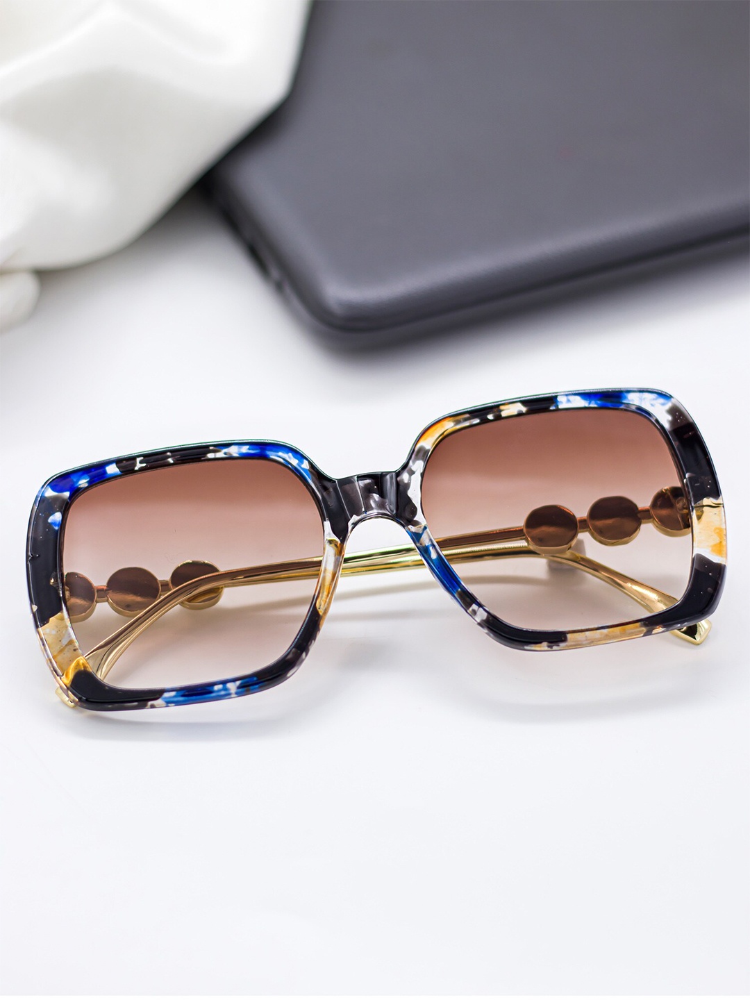 Bellofox Unisex Brown Lens & Blue Oversized Sunglass BS1968-1122-Blue