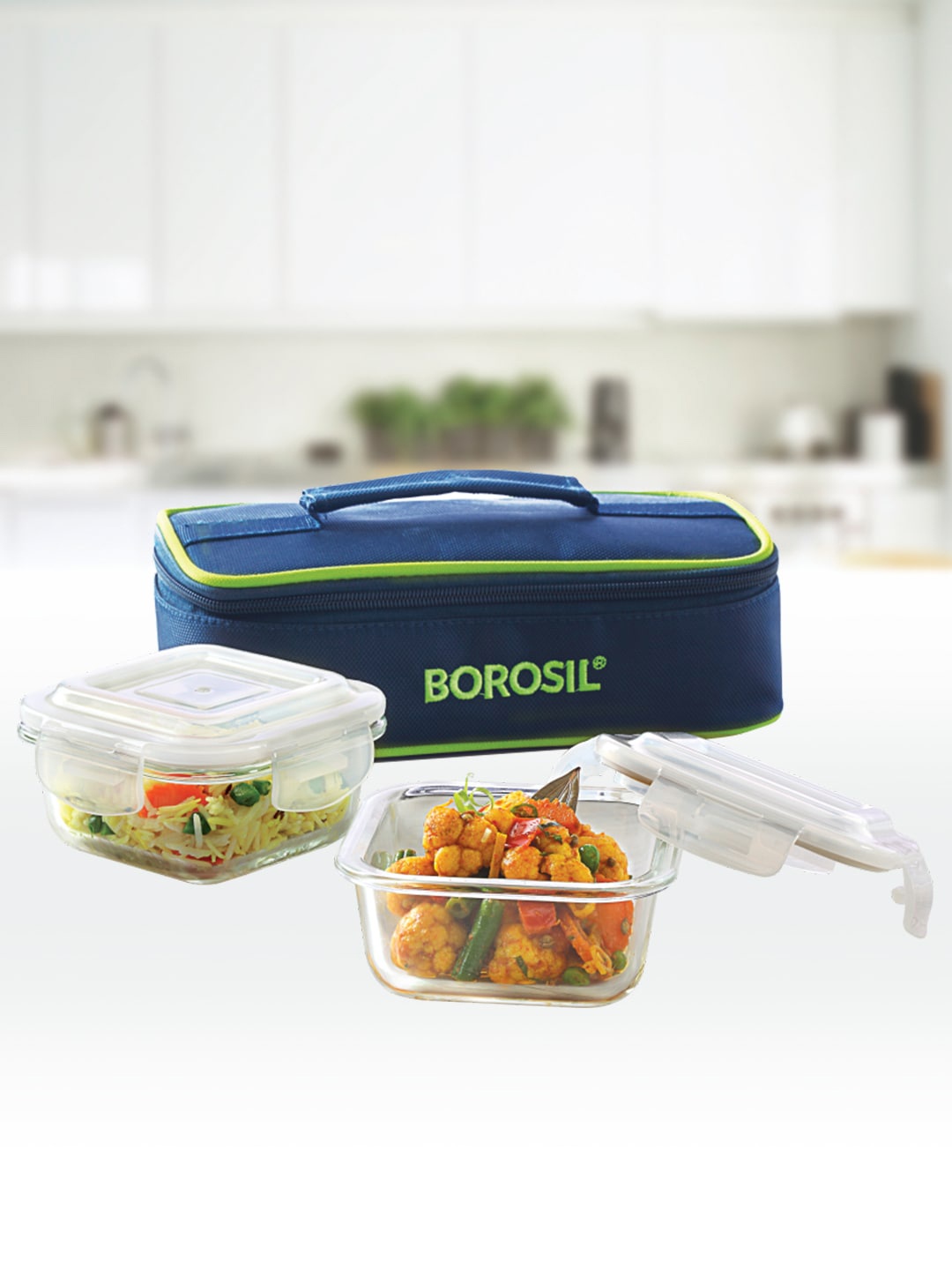 BOROSIL Klip-N-Store Set Of 2 Horizontal Glass Lunch Box With Bag 320ML Each, Transparent
BOROSIL Klip-N-Store Set Of 2 Horizontal Glass Lunch Box With Bag 320ML Each, Transparent