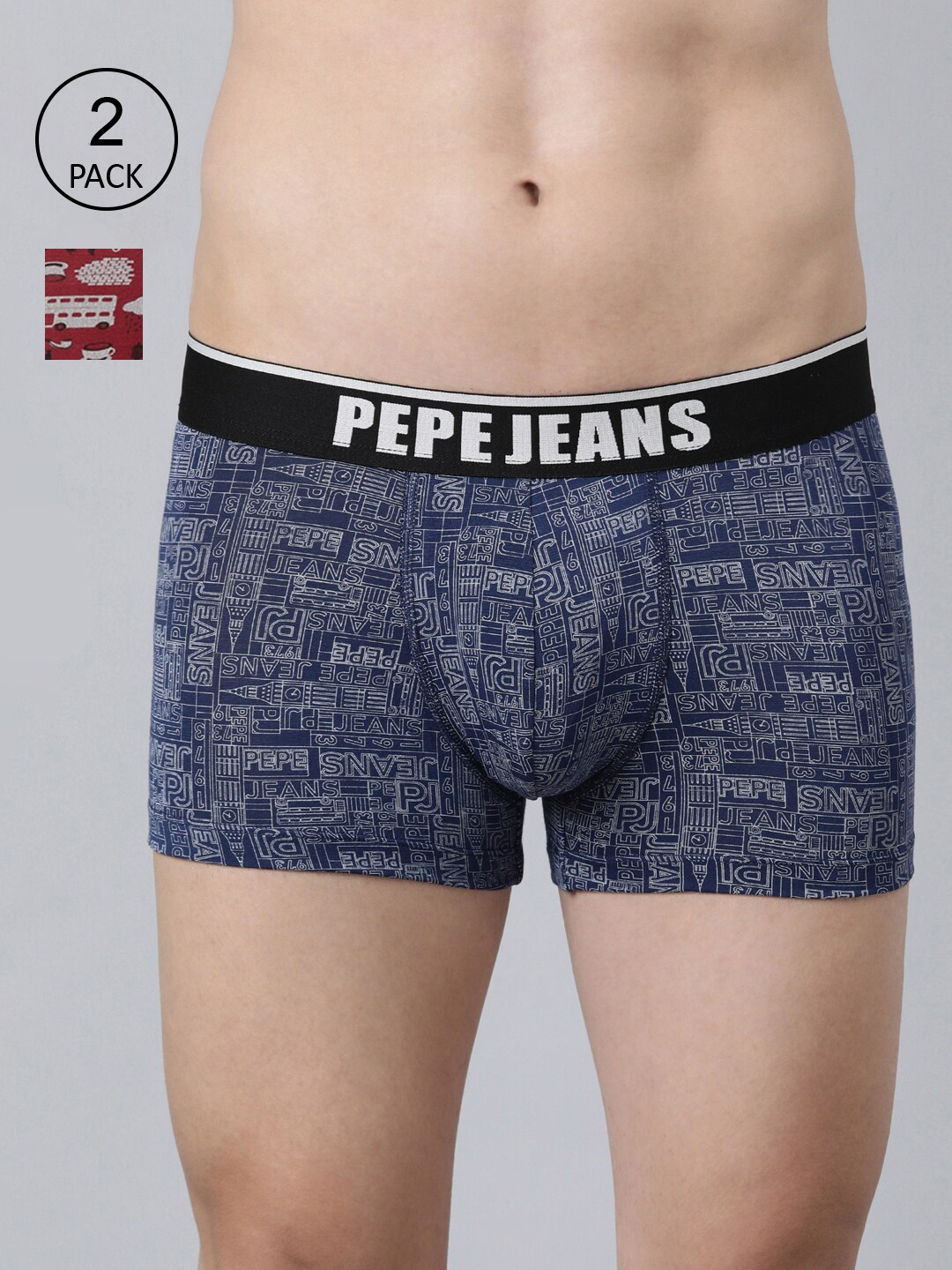 Pepe Jeans Men Pack Of 2 Blue & Red Printed Trunks OPT13Medieval Blue Aop Rumba Red AopM
Pepe Jeans Men Pack Of 2 Blue & Red Printed Trunks OPT13Medieval Blue Aop Rumba Red AopM