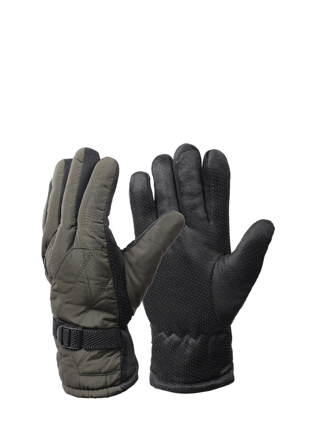 ELLIS Unisex Olive Green Solid Hand Gloves