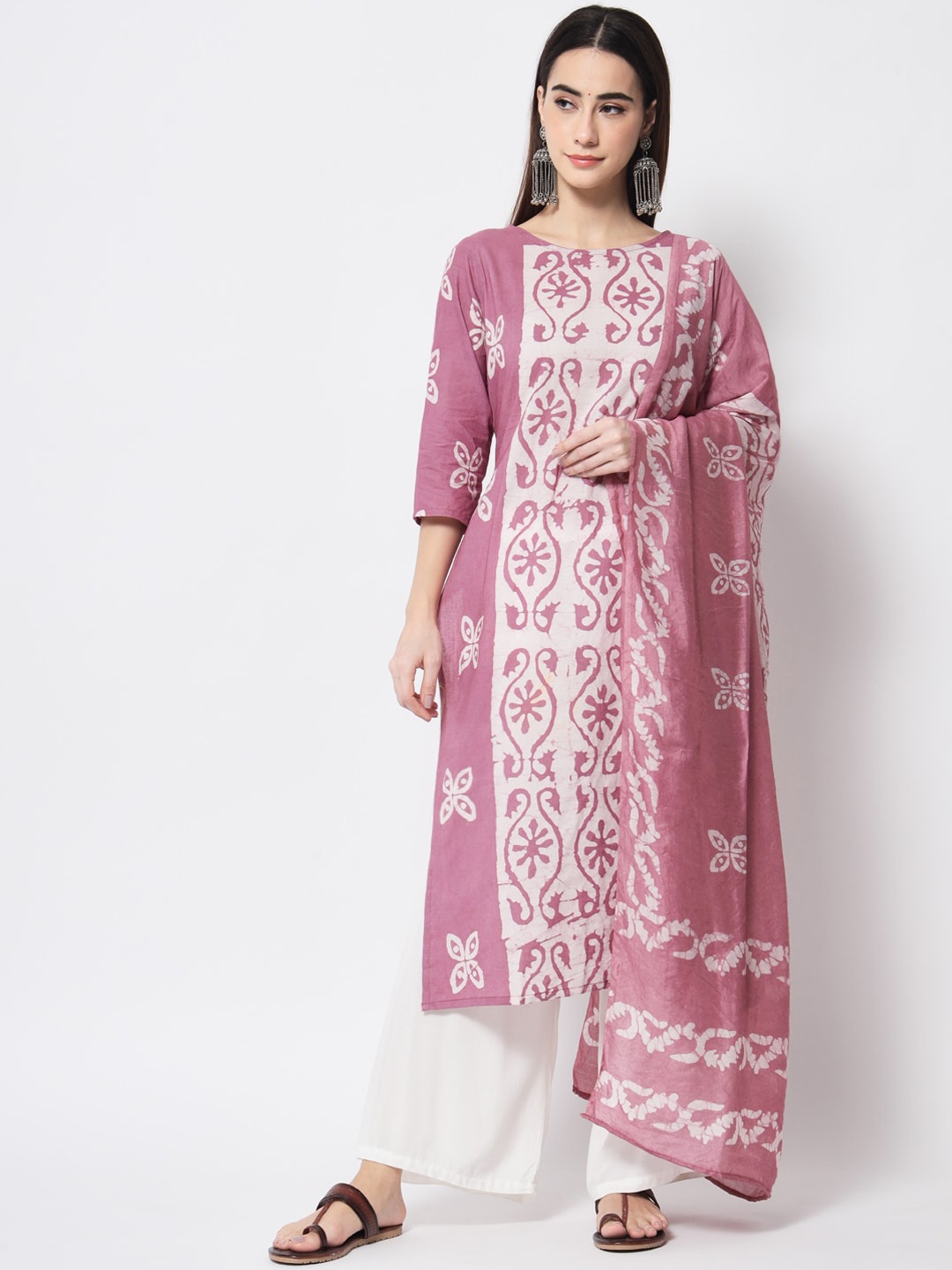 Sitaram Designer Women Purple Ethnic Motifs Pure Cotton Kurta with Palazzos & Dupatta
Sitaram Designer Women Purple Ethnic Motifs Pure Cotton Kurta with Palazzos & Dupatta