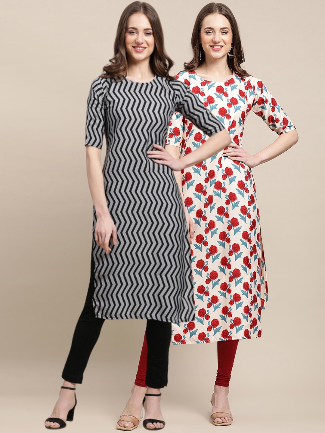 7Threads Women Multicoloured Geometric Printed Cold-Shoulder Sleeves Block Print Crepe Kurta, Multi
7Threads Women Multicoloured Geometric Printed Cold-Shoulder Sleeves Block Print Crepe Kurta, Multi