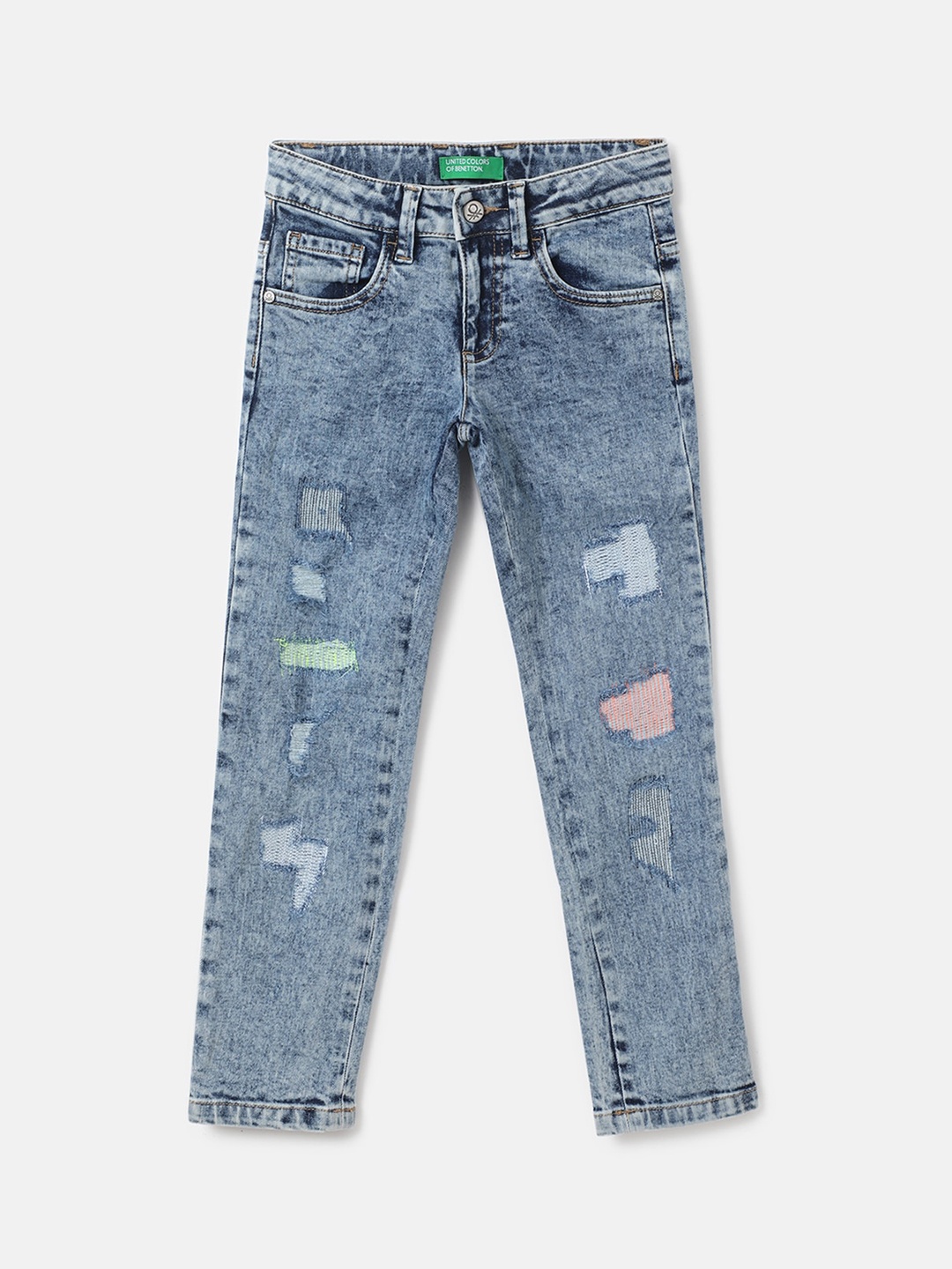 United Colors of Benetton Boys Blue Cotton Slim Fit Highly Distressed Heavy Fade Jeans
United Colors of Benetton Boys Blue Cotton Slim Fit Highly Distressed Heavy Fade Jeans