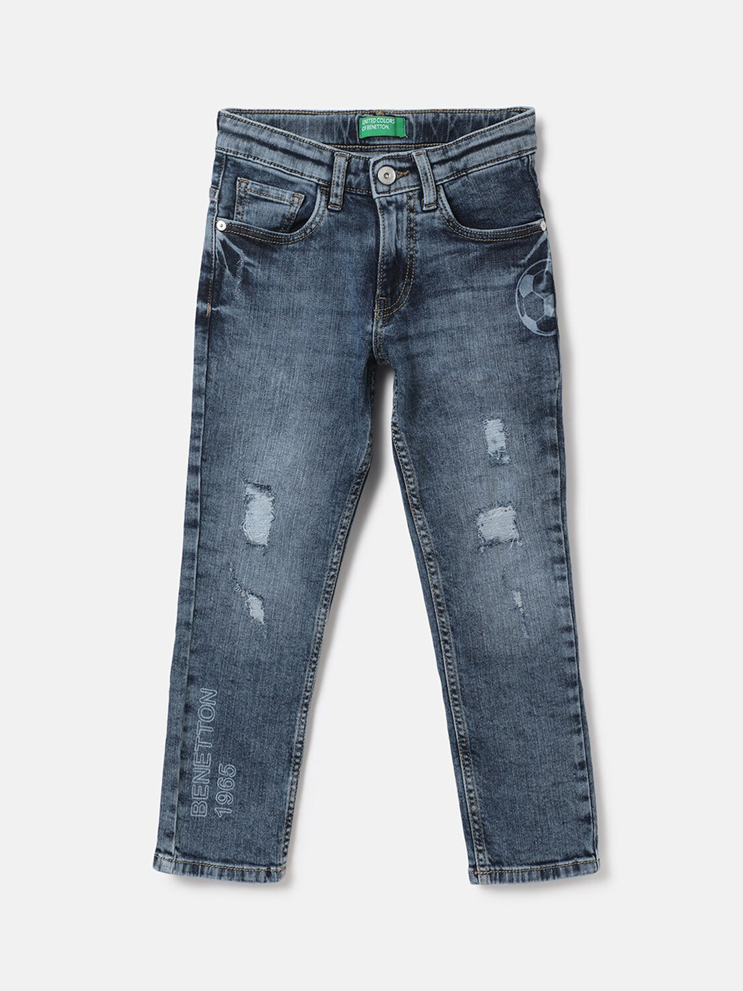 United Colors of Benetton Boys Blue Cotton Straight Fit Low Distress Light Fade Jeans
United Colors of Benetton Boys Blue Cotton Straight Fit Low Distress Light Fade Jeans