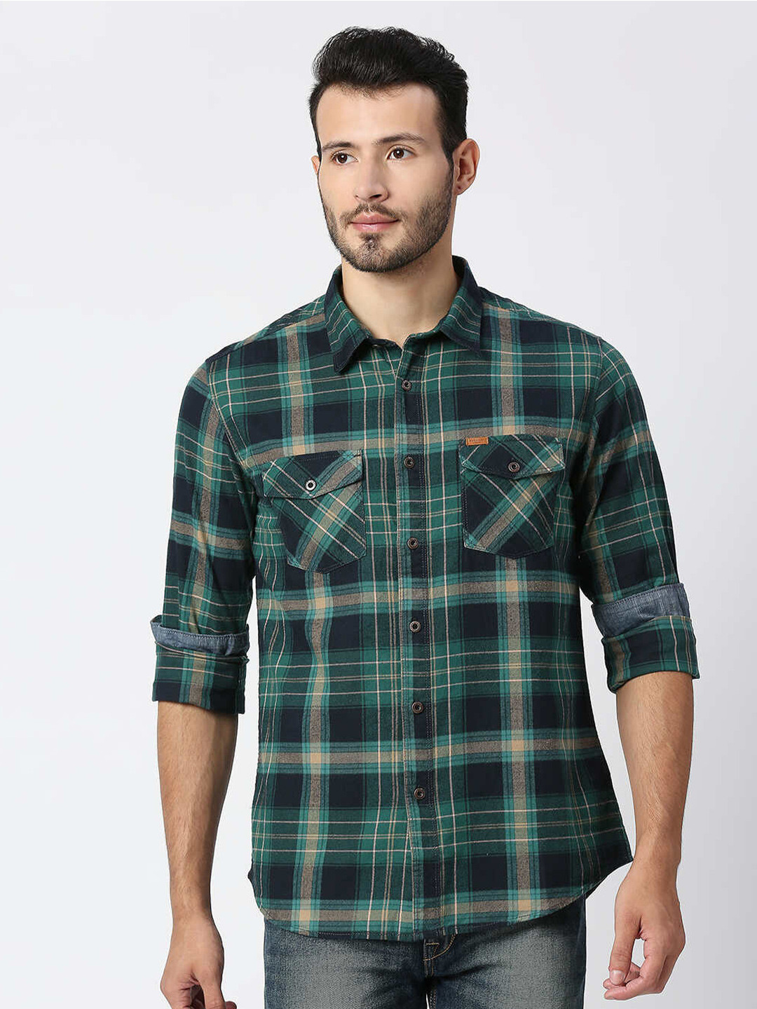 Pepe Jeans Men Green Tartan Checks Checked Cotton Casual Shirt 
Pepe Jeans Men Green Tartan Checks Checked Cotton Casual Shirt