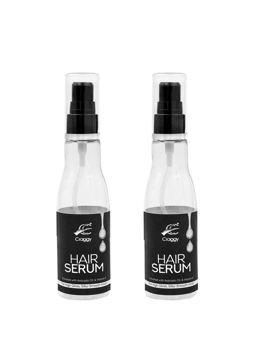 Craggy Cosmetic Set of 2 Hair Serum with Vitamin E & Avocado Oil - 100 ml each, Black
Craggy Cosmetic Set of 2 Hair Serum with Vitamin E & Avocado Oil - 100 ml each, Black