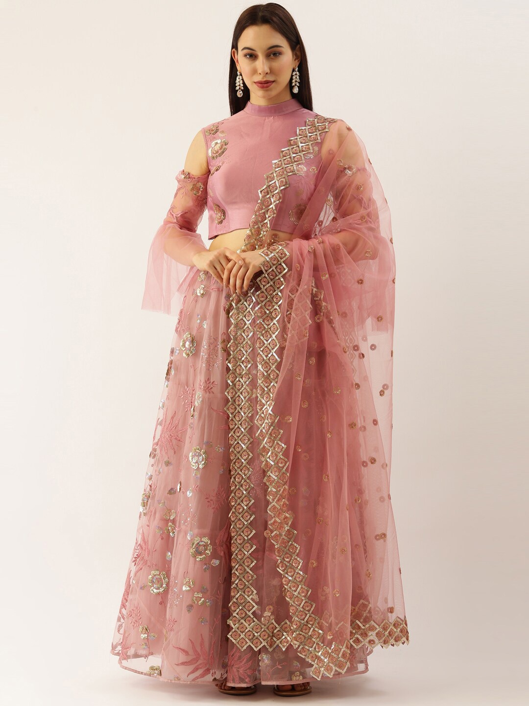 panchhi Rose Gold Embellished Sequinned Semi-Stitched Lehenga & Blouse With Dupatta
panchhi Rose Gold Embellished Sequinned Semi-Stitched Lehenga & Blouse With Dupatta