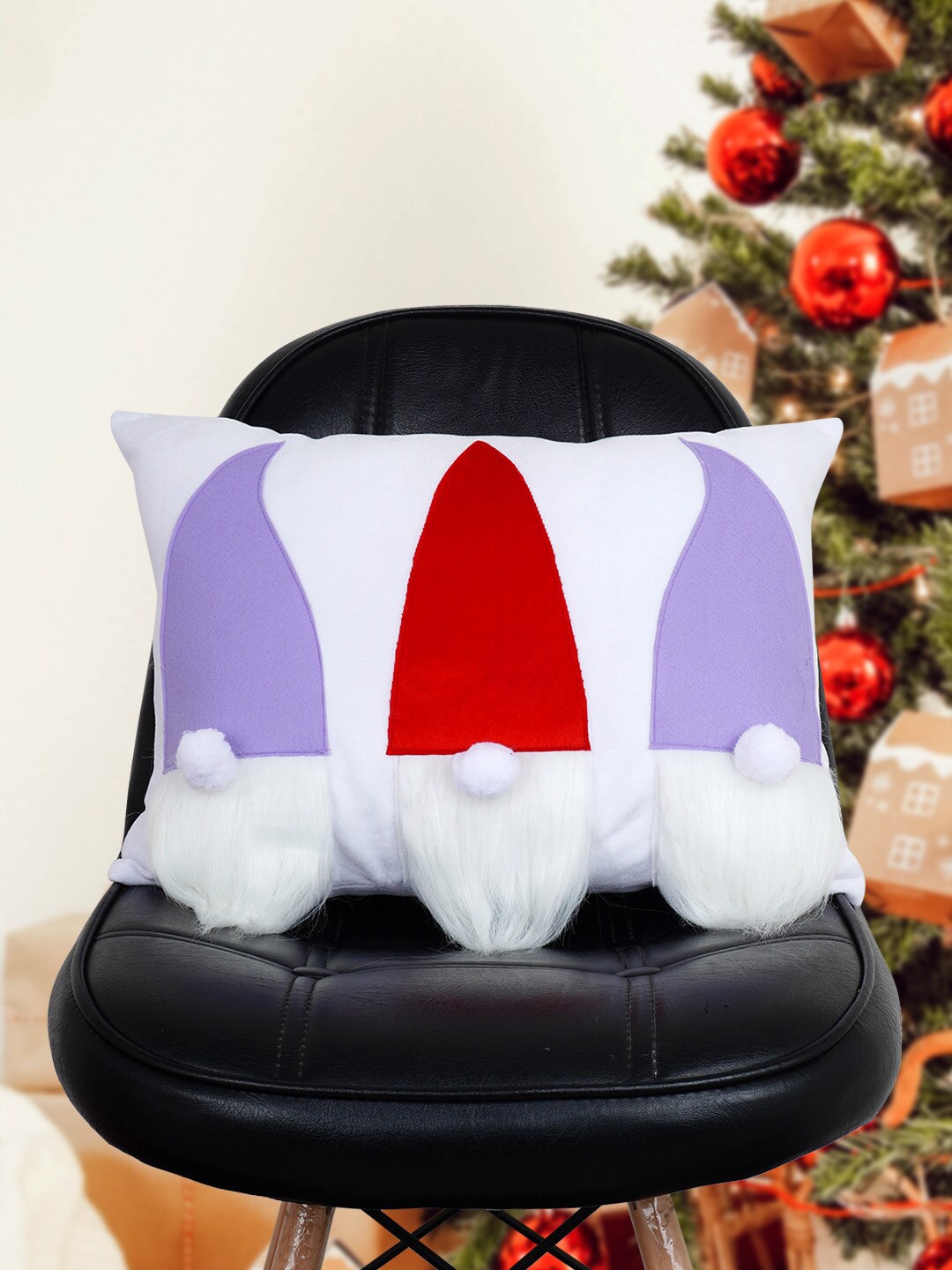 Crazy Corner White & Purple Christmas Pre-Filled Cushions