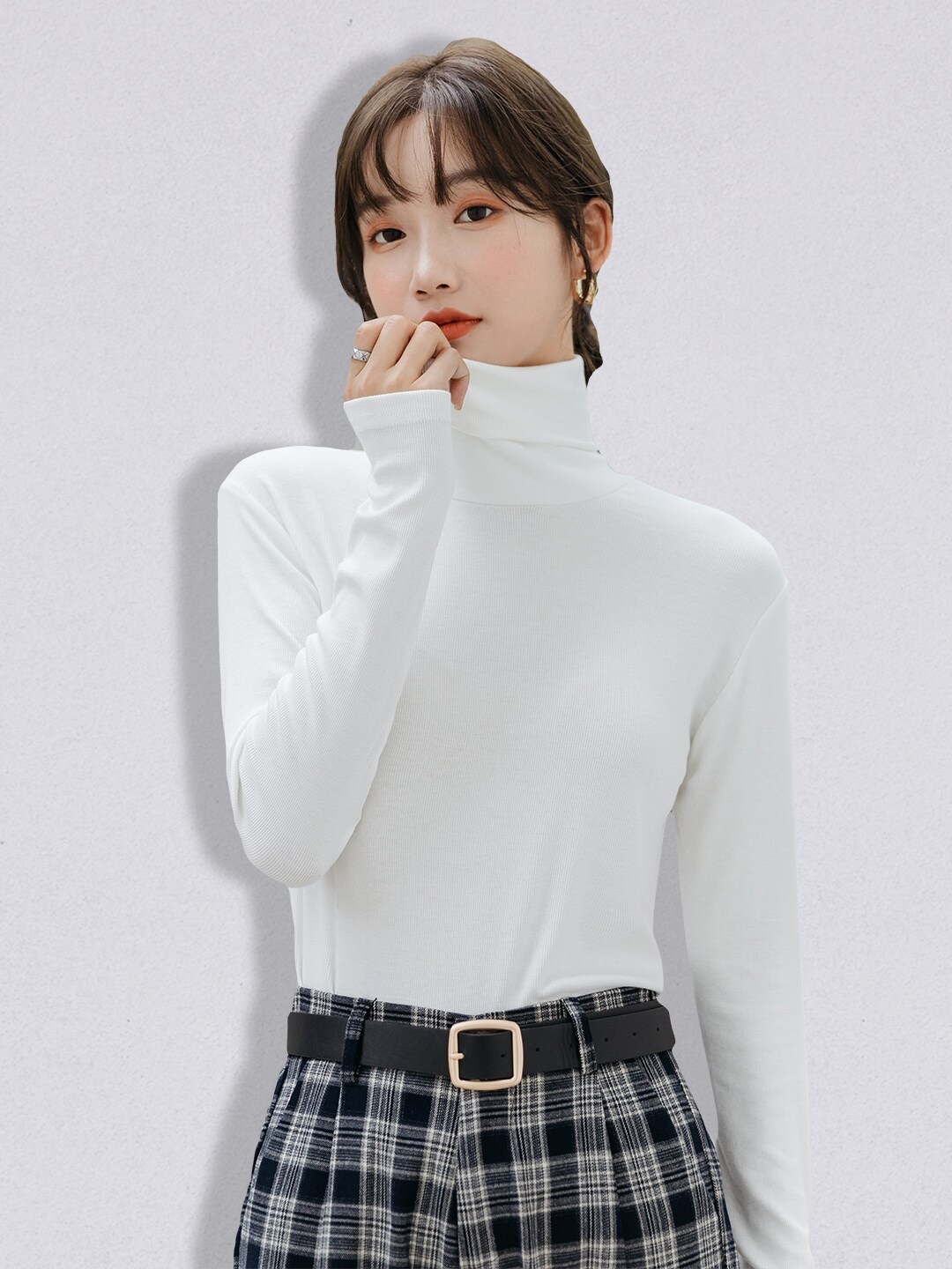 JC Collection Women White Solid Pullover