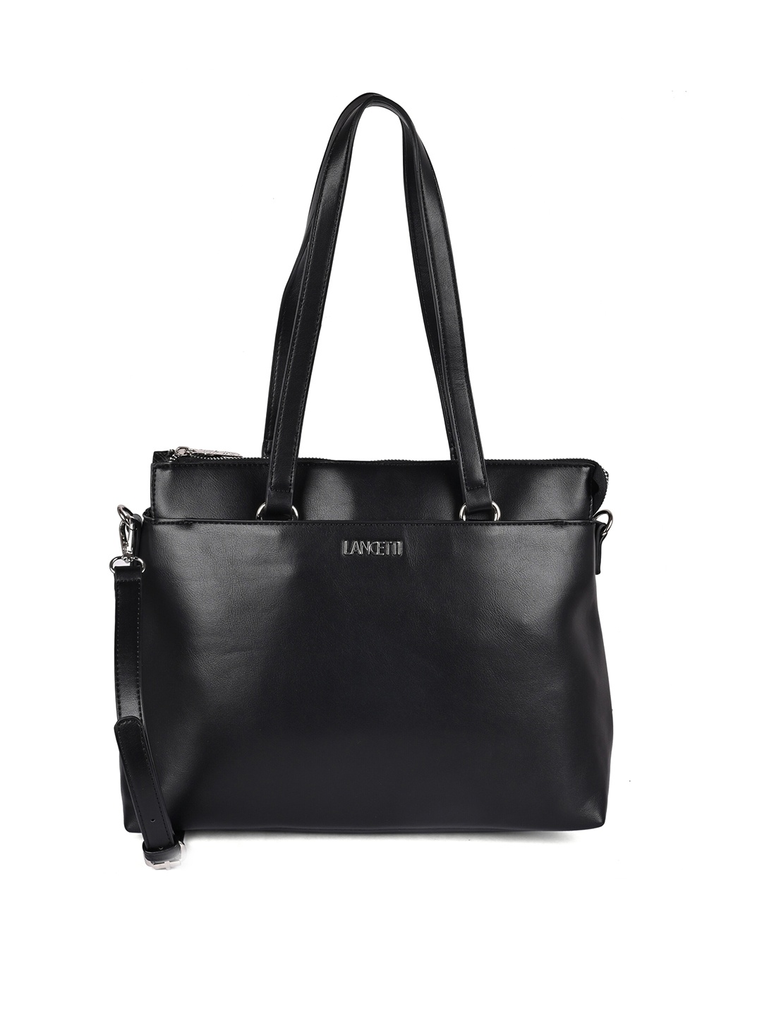 LANCETTI Women Black Shopper Handheld Bag