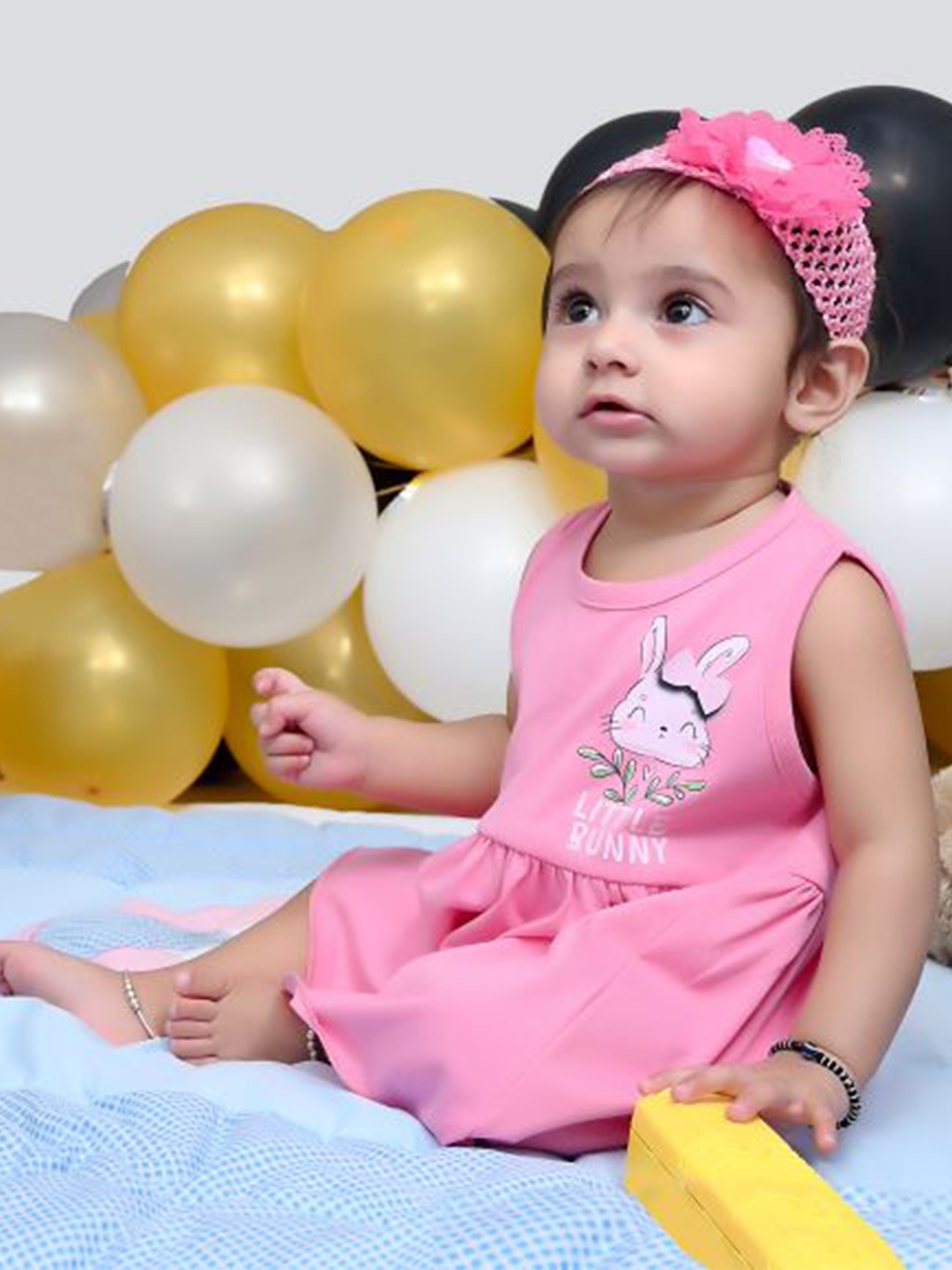 YK Baby Pink A-Line Dress