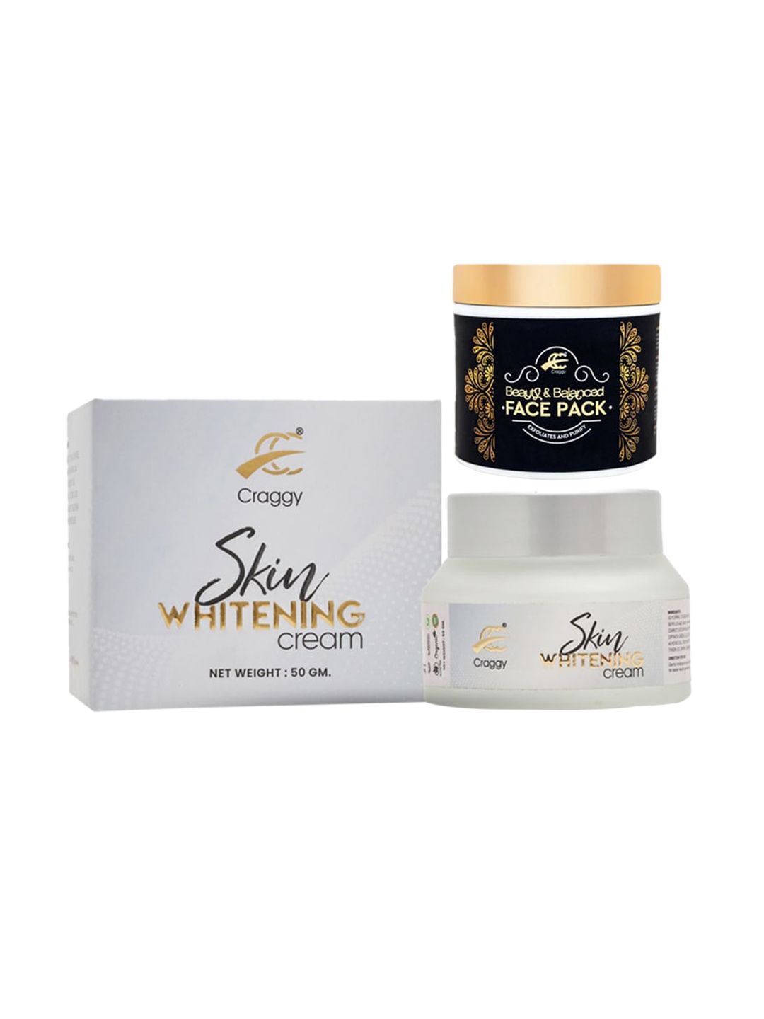 Craggy Cosmetic Set of Skin Whitening Cream 50g & Beauty & Balanced Face Pack 135ml, White
Craggy Cosmetic Set of Skin Whitening Cream 50g & Beauty & Balanced Face Pack 135ml, White