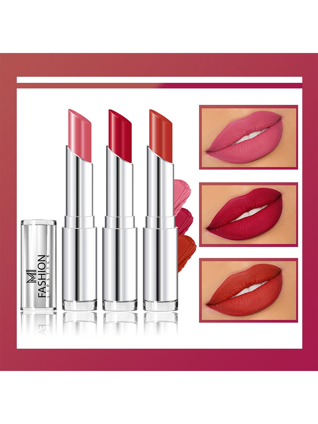 MI FASHION Set Of 3 Matte Long Lasting Lipstick-Roof Terracotta + Peach + Red Wine-10.5gm
MI FASHION Set Of 3 Matte Long Lasting Lipstick-Roof Terracotta + Peach + Red Wine-10.5gm