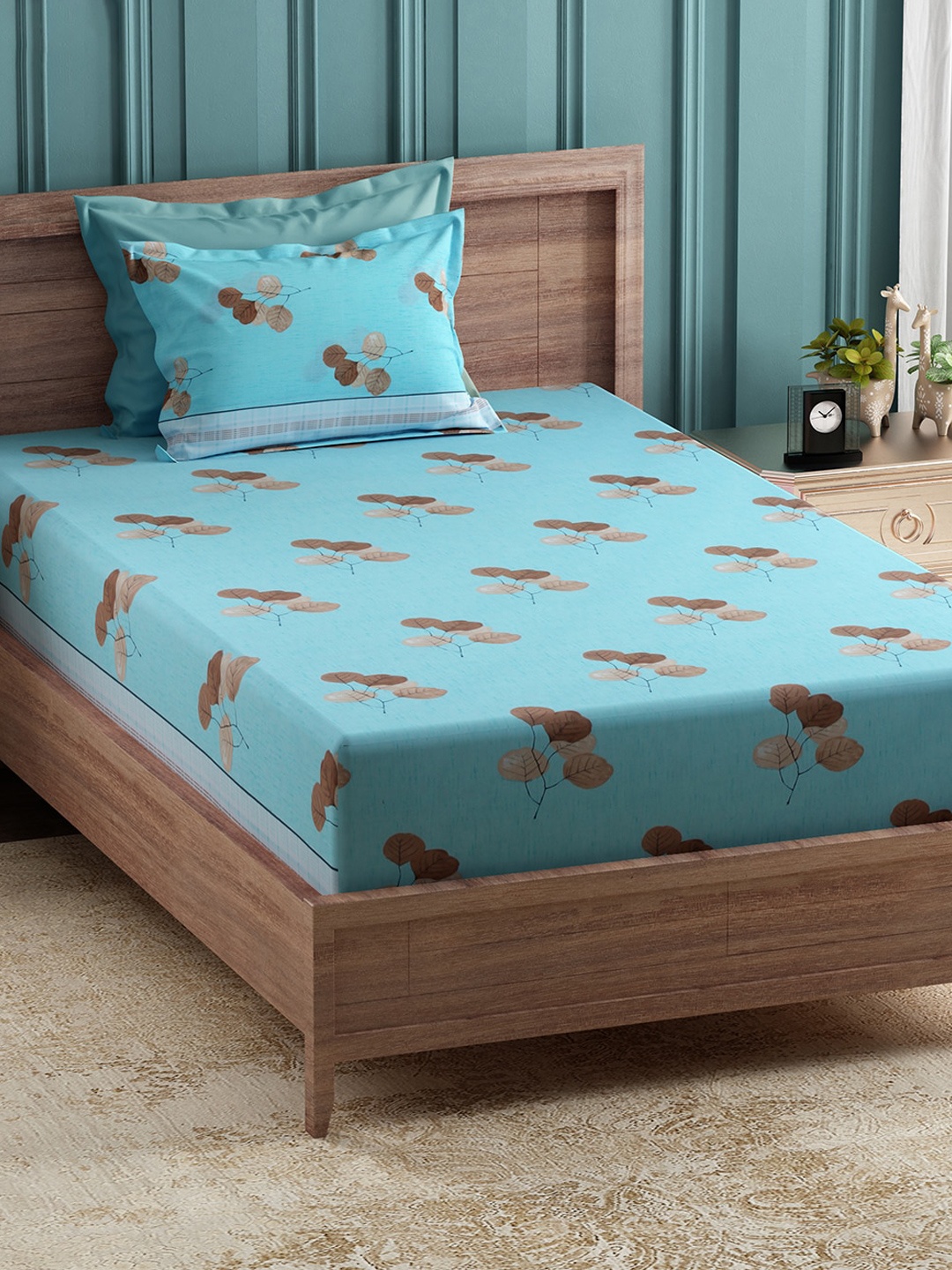 Story@home Blue & Brown Floral 144 TC 2 Cotton 2 Single Bedsheet with 2 Pillow Covers
Story@home Blue & Brown Floral 144 TC 2 Cotton 2 Single Bedsheet with 2 Pillow Covers