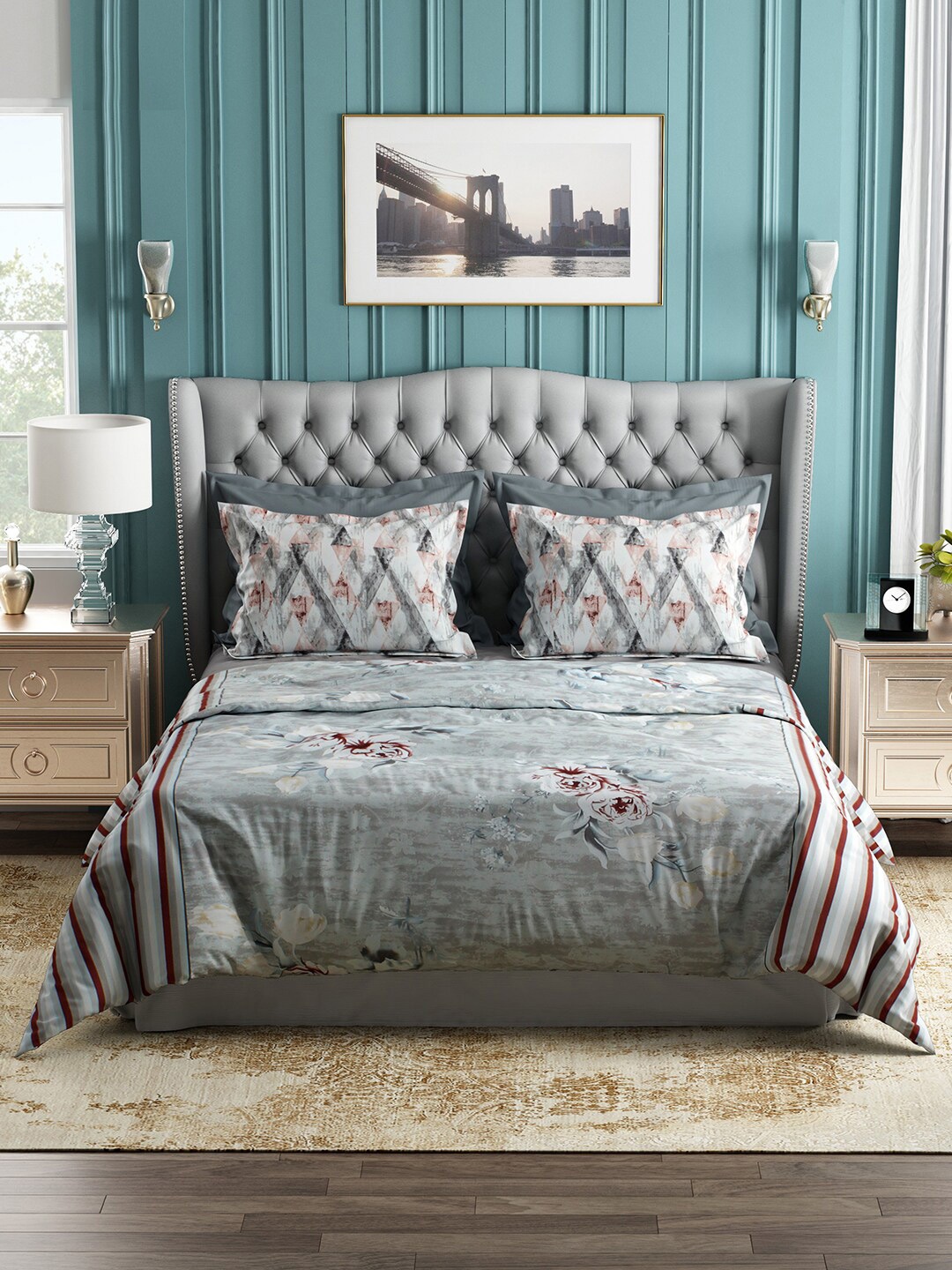 Story@home Brown & Off White Floral 144 TC Cotton Queen Bedsheet with 2 Pillow Covers
Story@home Brown & Off White Floral 144 TC Cotton Queen Bedsheet with 2 Pillow Covers