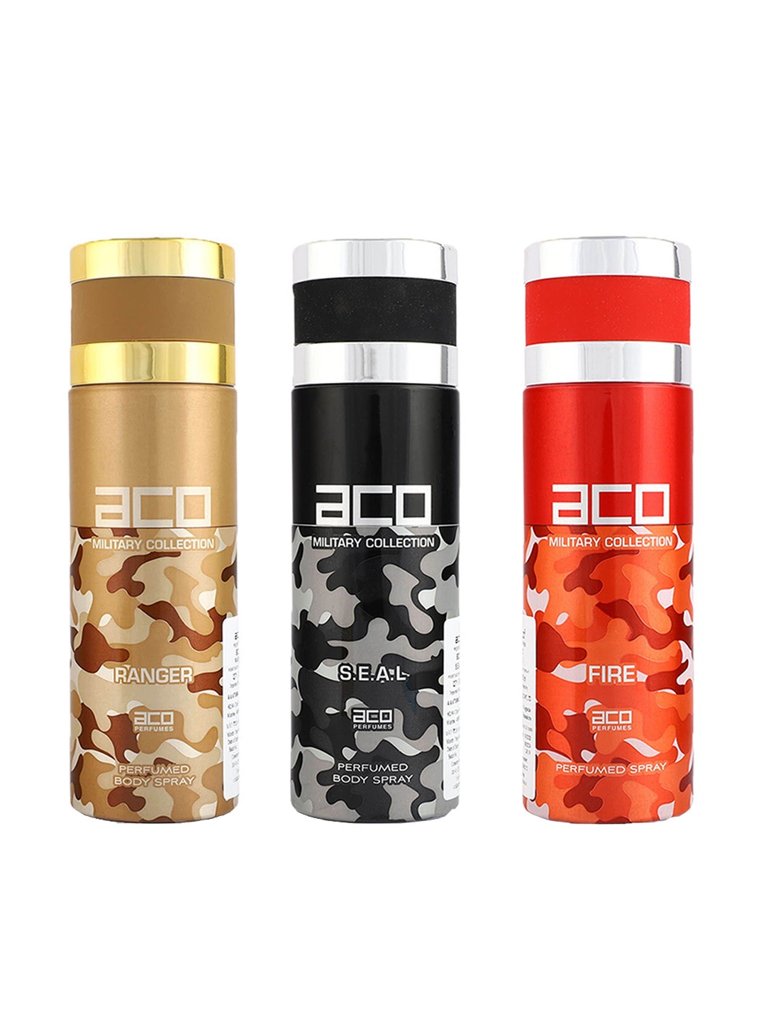 aco PERFUMES Men Military Collection Set of Ranger+S.E.A.L+Fire Body Body Spray-200ml Each, Red
aco PERFUMES Men Military Collection Set of Ranger+S.E.A.L+Fire Body Body Spray-200ml Each, Red