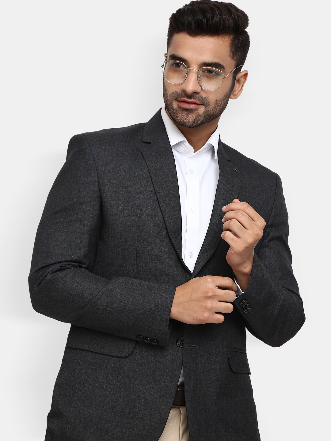 V-Mart Men Grey Checked Single-Breasted Formal Blazer
V-Mart Men Grey Checked Single-Breasted Formal Blazer