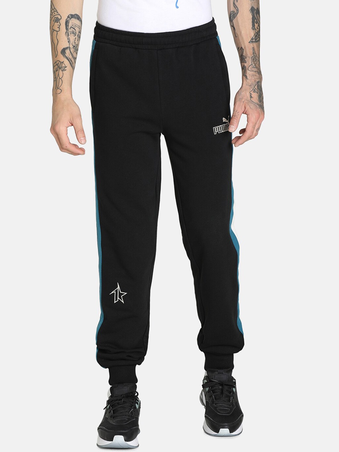 PUMA Men Black Regular Fit x1DER Core Cotton Joggers