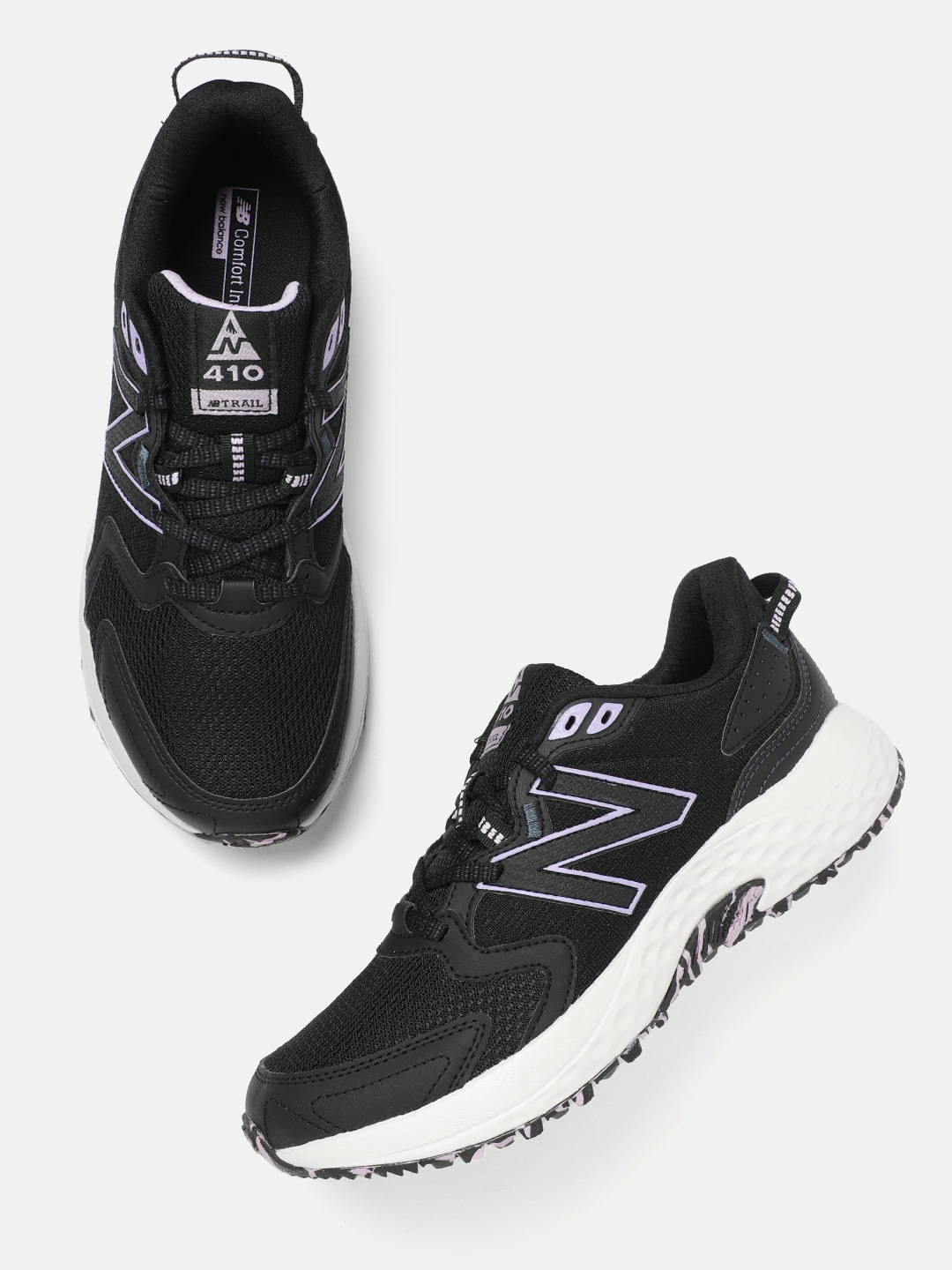 New Balance Women Woven Design Running Shoes, Black