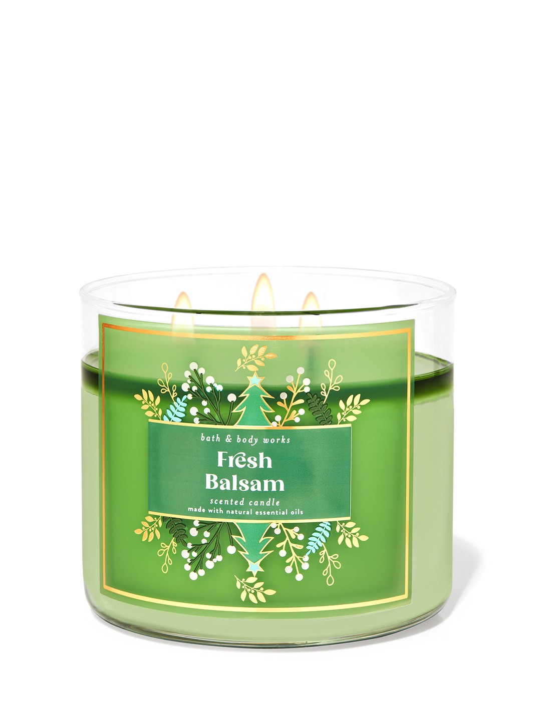 Bath & Body Works Fresh Balsam 3-Wick Scented Candle with Essential Oils - 411g, Green
Bath & Body Works Fresh Balsam 3-Wick Scented Candle with Essential Oils - 411g, Green